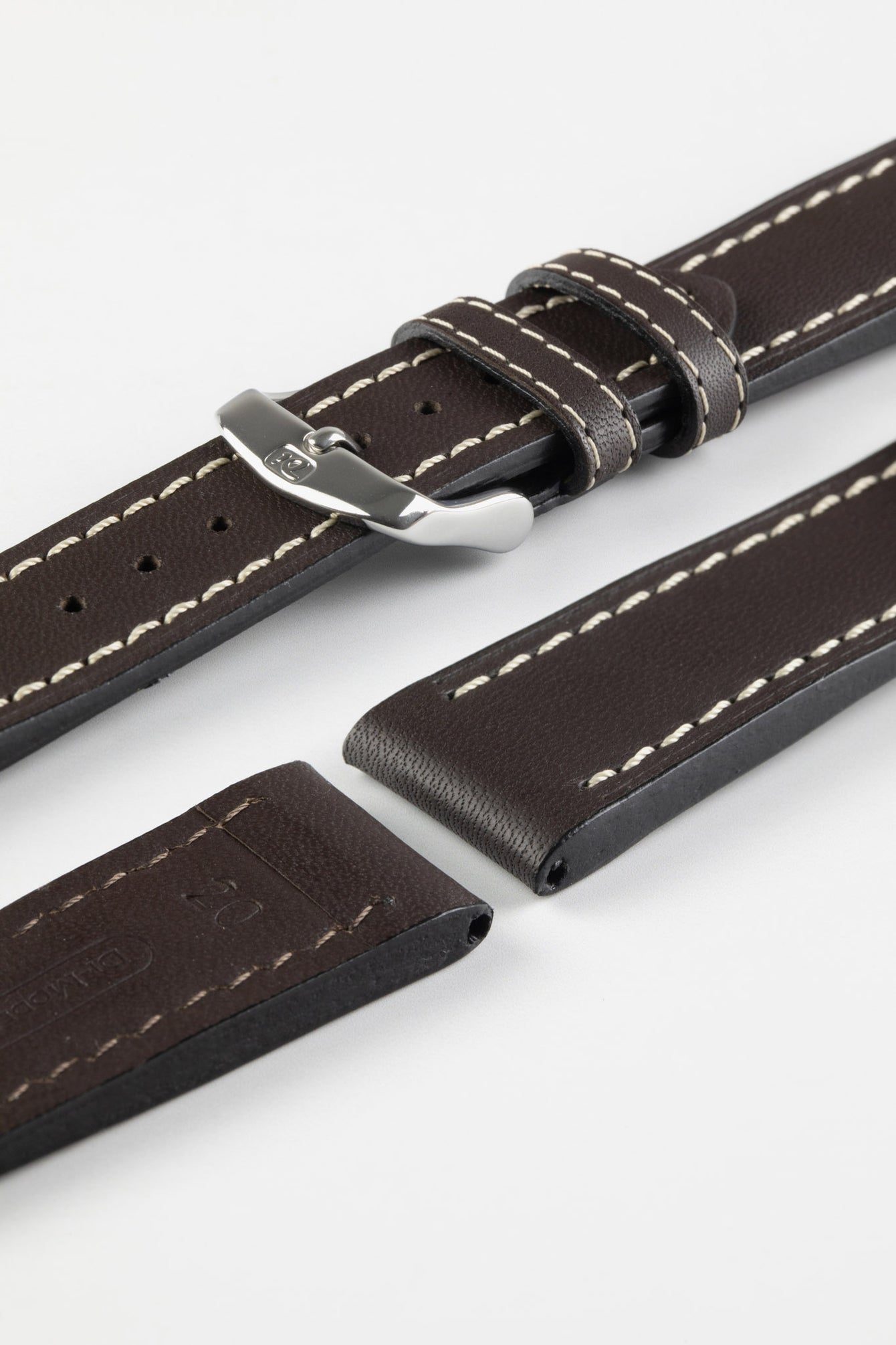 Di-Modell JUMBO Calf Leather Watch Strap in BROWN