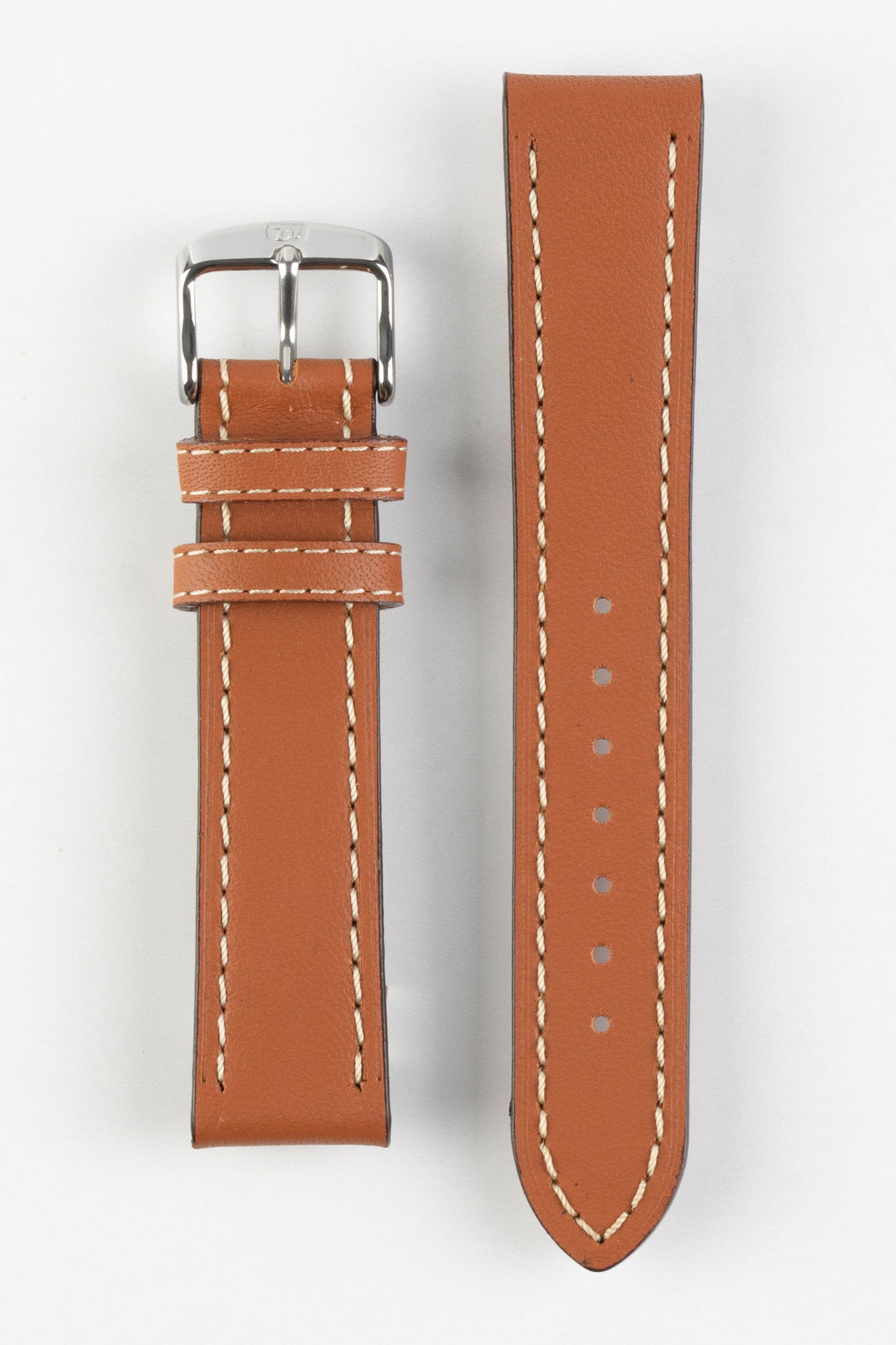 Di Modell Jumpo with polished stainless steel embossed buckle in golden brown