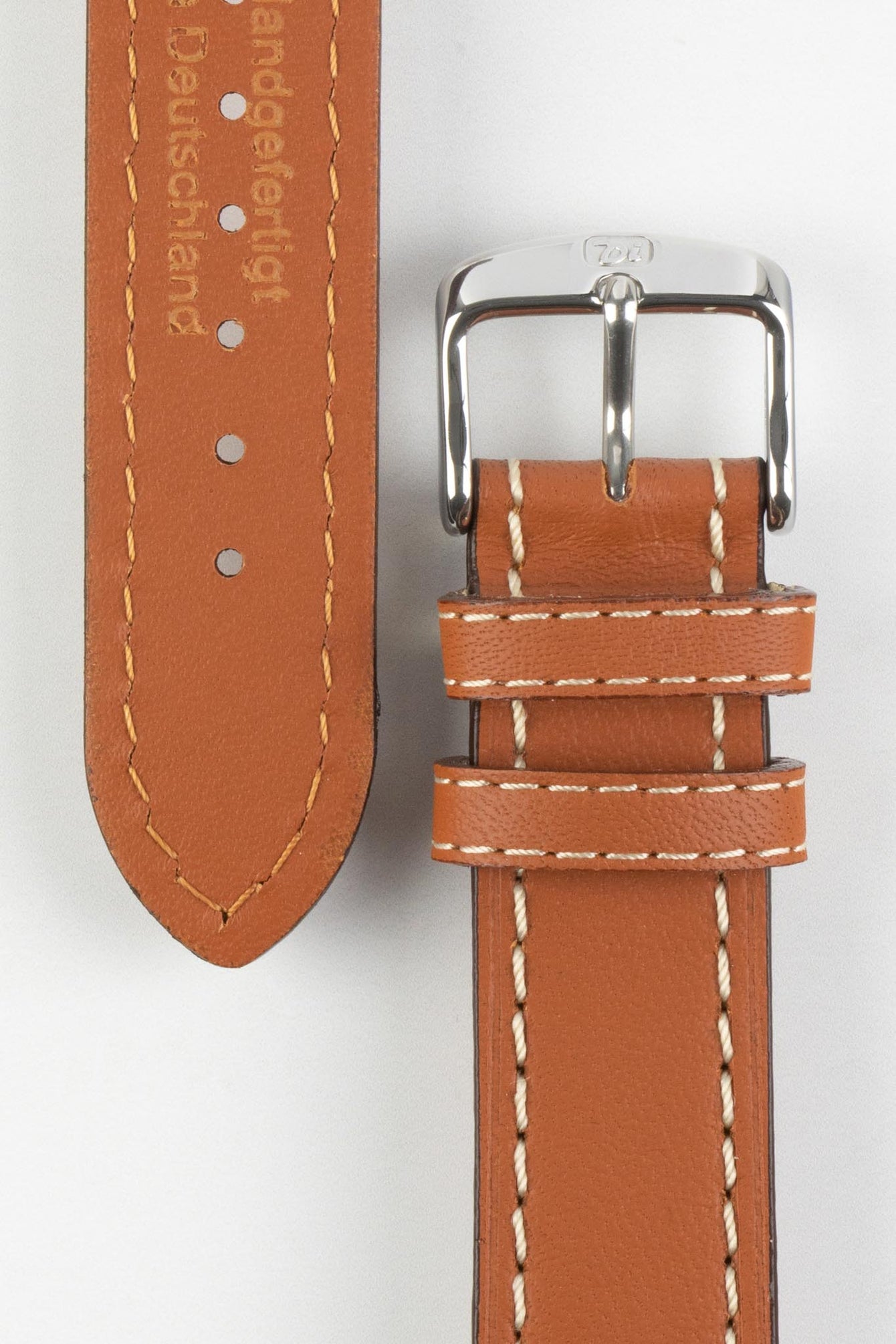 Di-Modell JUMBO Calf Leather Watch Strap in GOLD BROWN