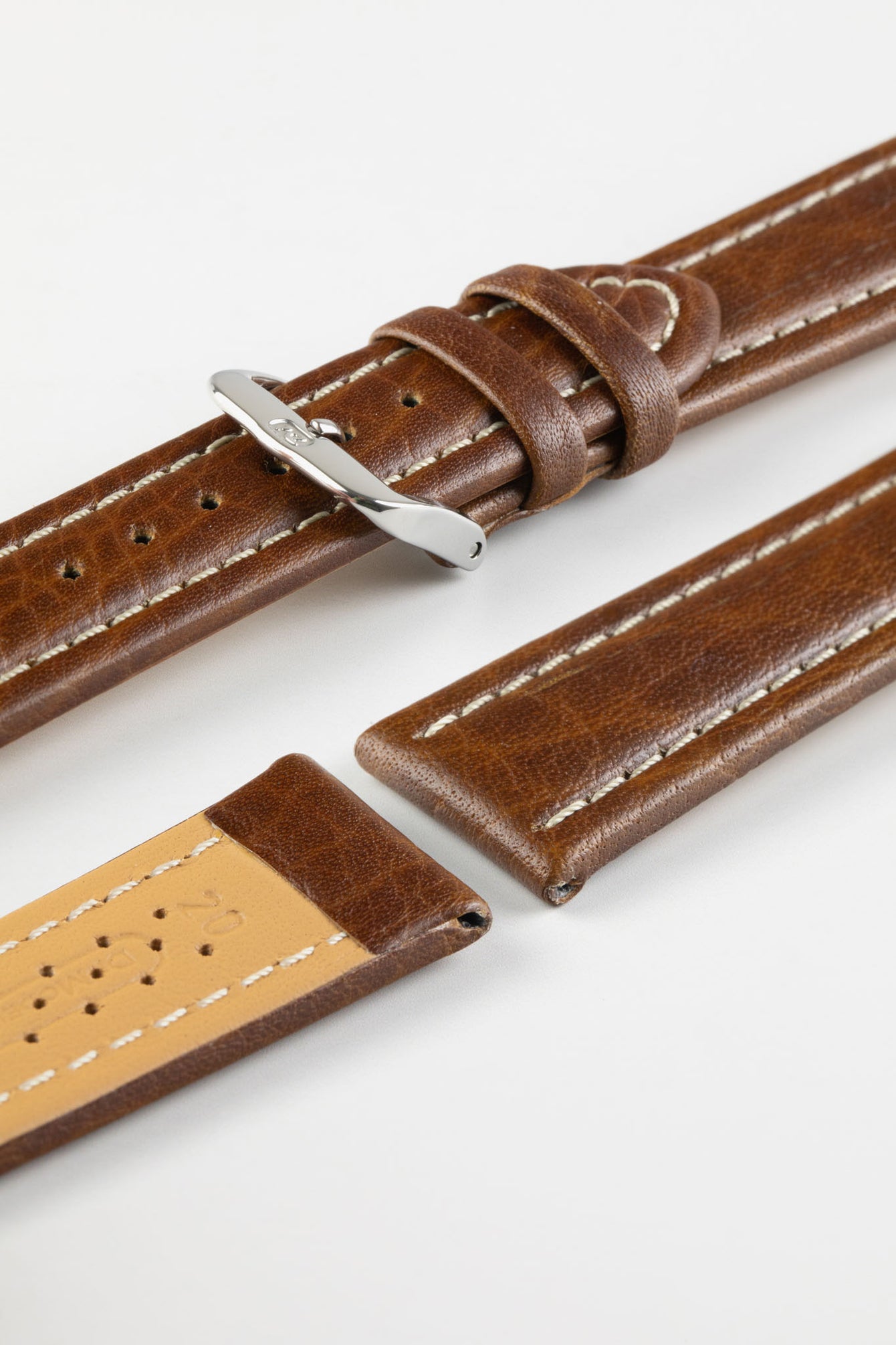 Di-Modell MONTANA Leather Sport Watch Strap in GOLD BROWN