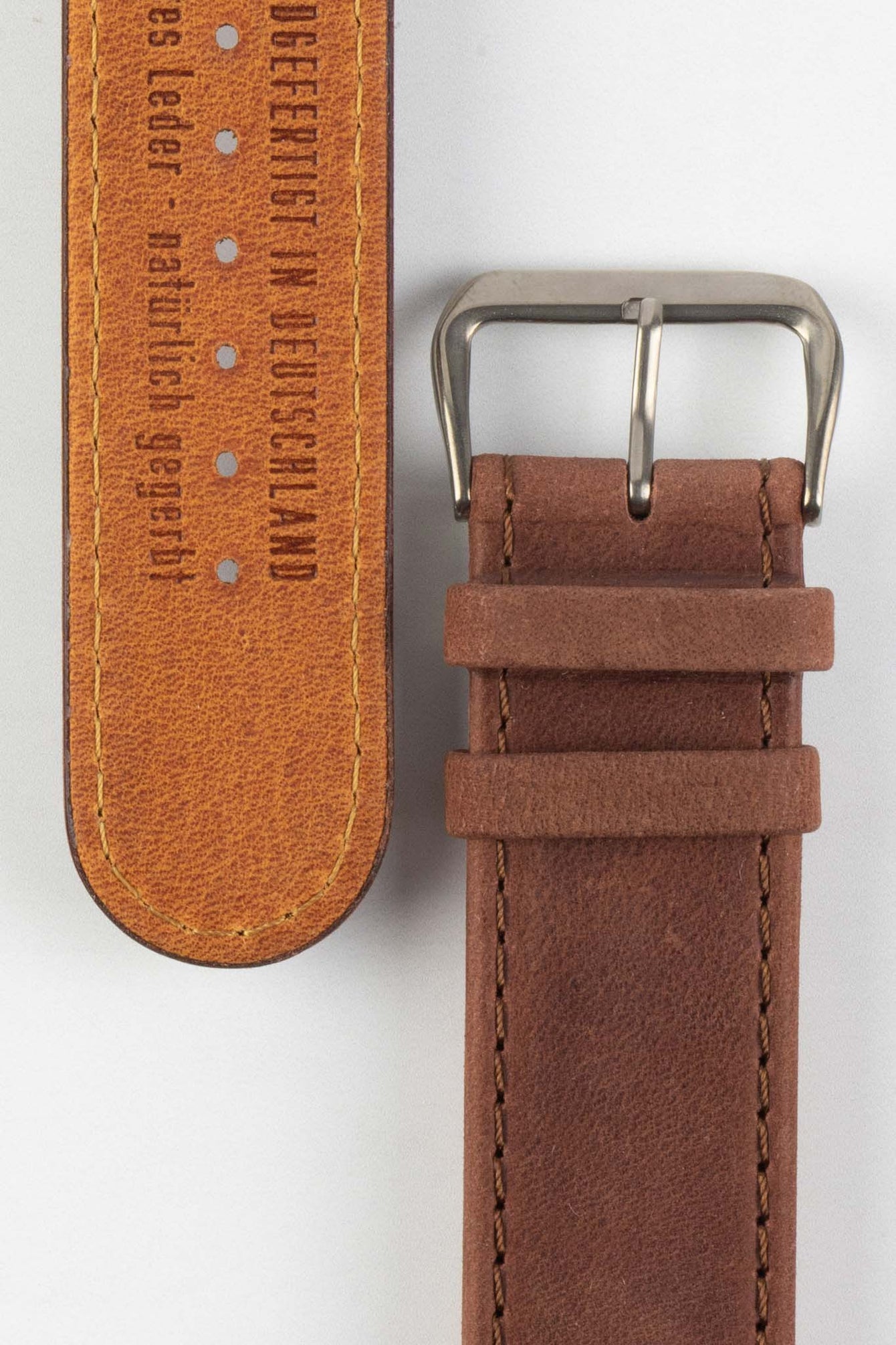 Di-Modell NATURAL Anti-Allergic Leather Watch Strap in GOLD BROWN