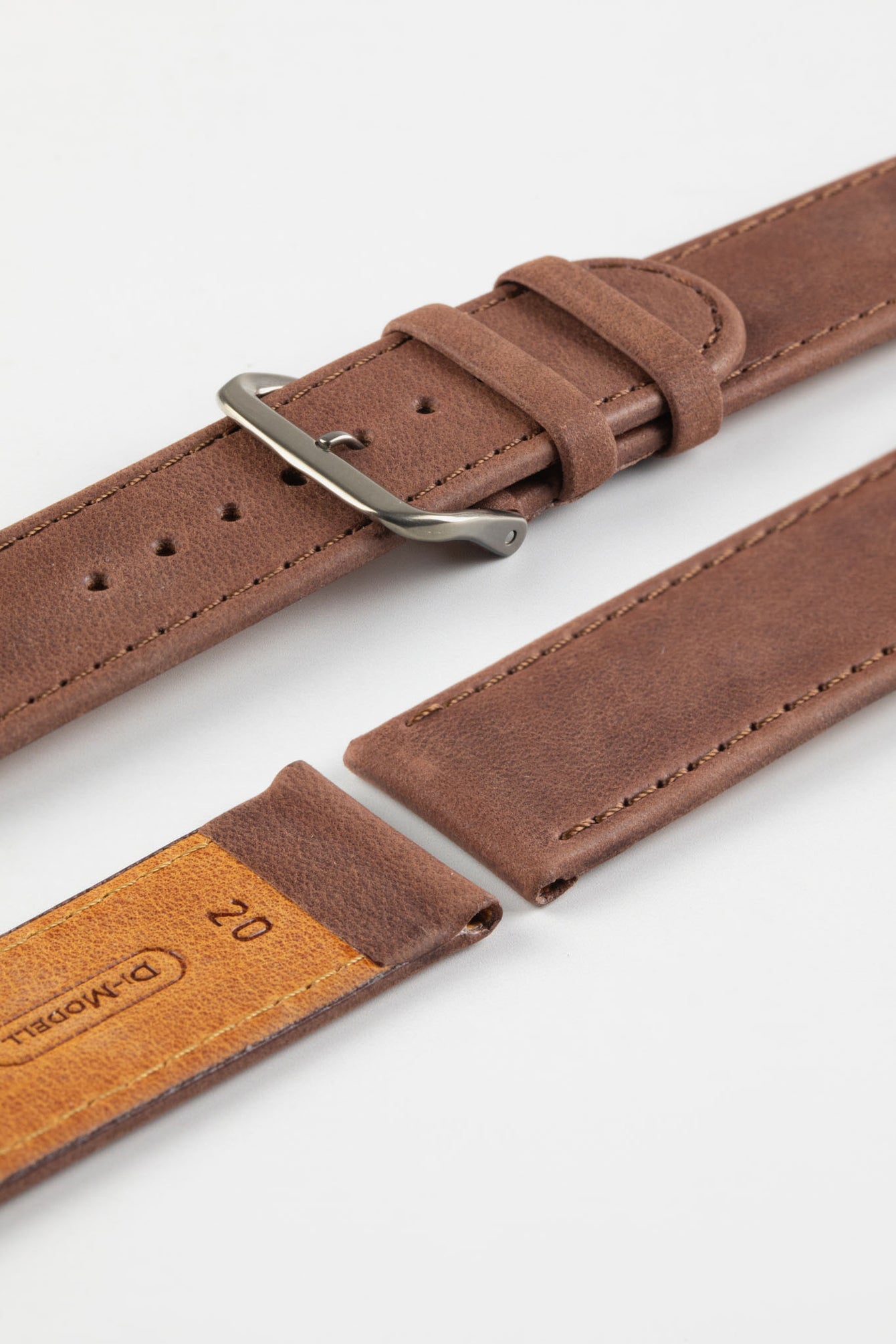 Di-Modell NATURAL Anti-Allergic Leather Watch Strap in GOLD BROWN