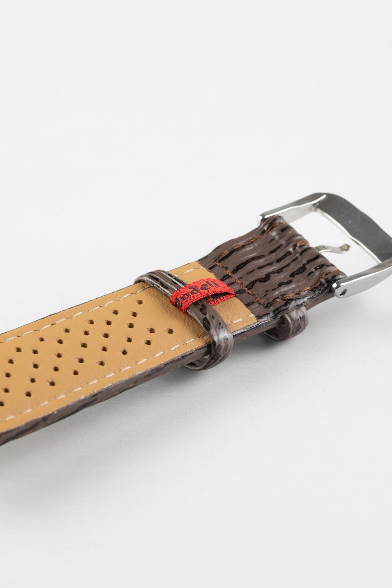 Di-Modell SHARKSKIN Waterproof Leather Watch Strap in BROWN