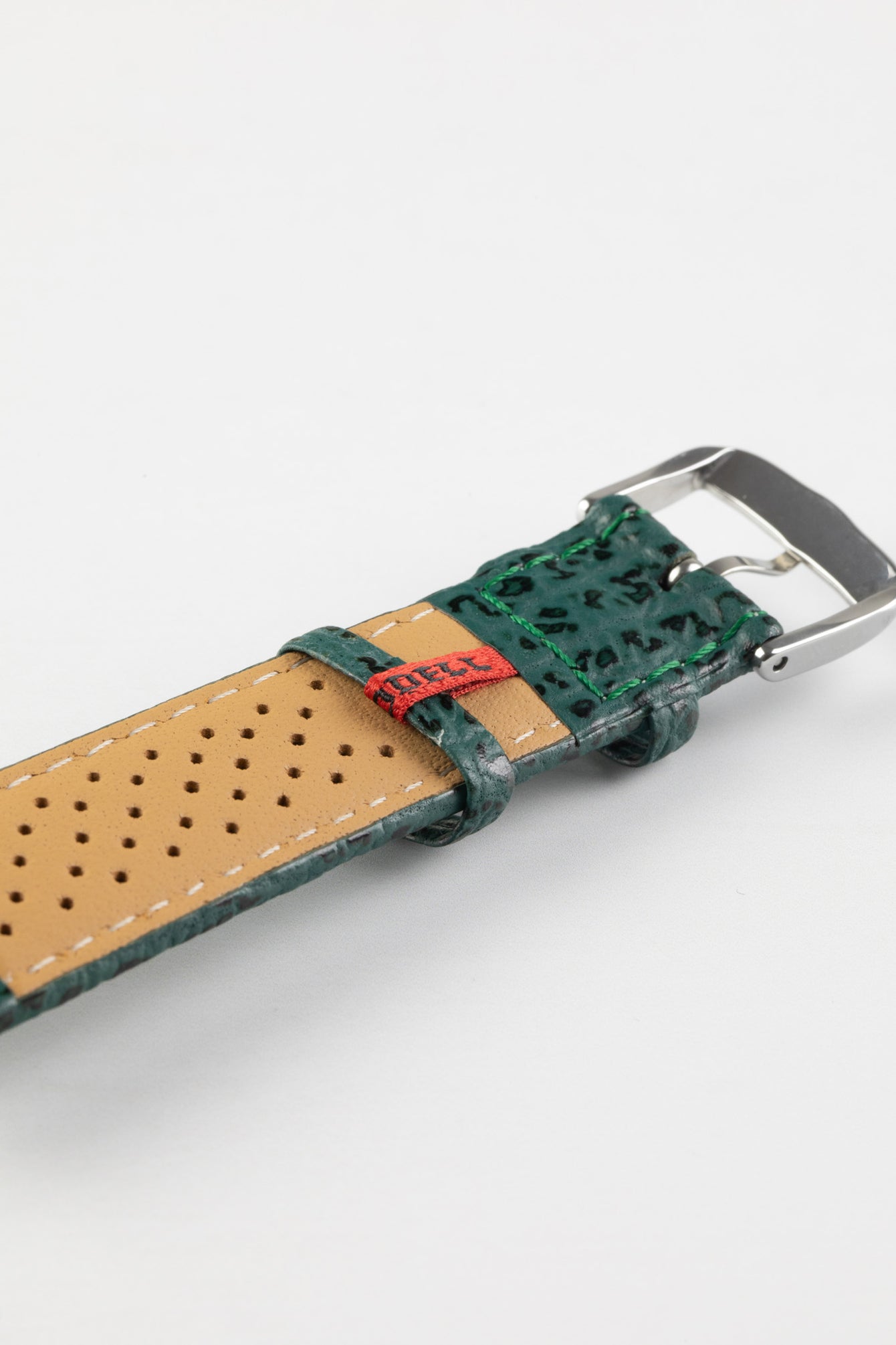 Di-Modell SHARKSKIN Waterproof Leather Watch Strap in GREEN