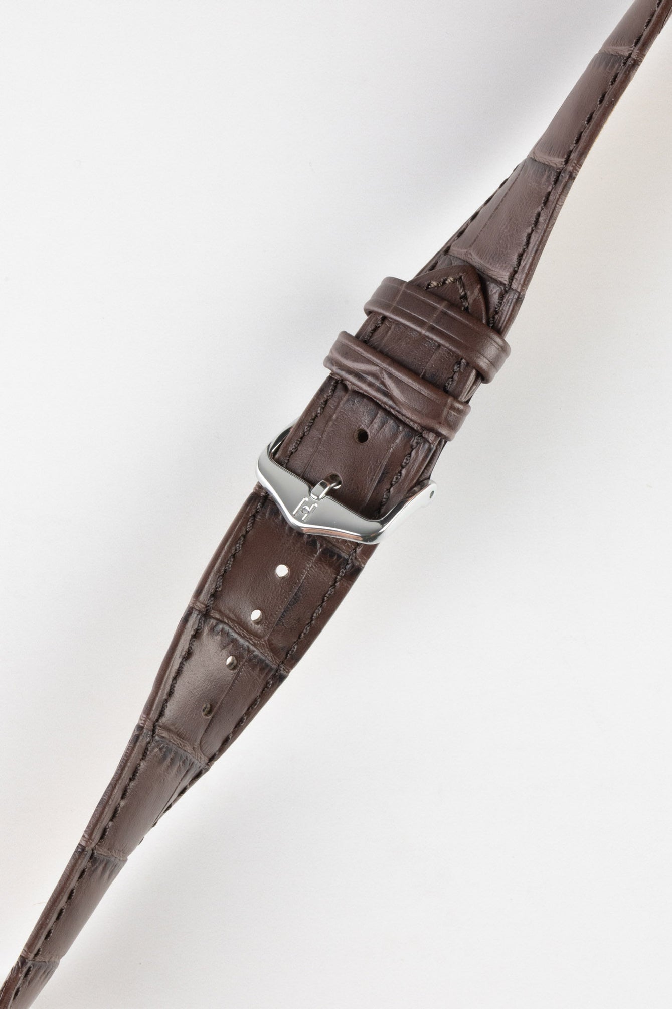 Hirsch DUKE Brown Quick-Release Alligator Embossed Leather Watch Strap