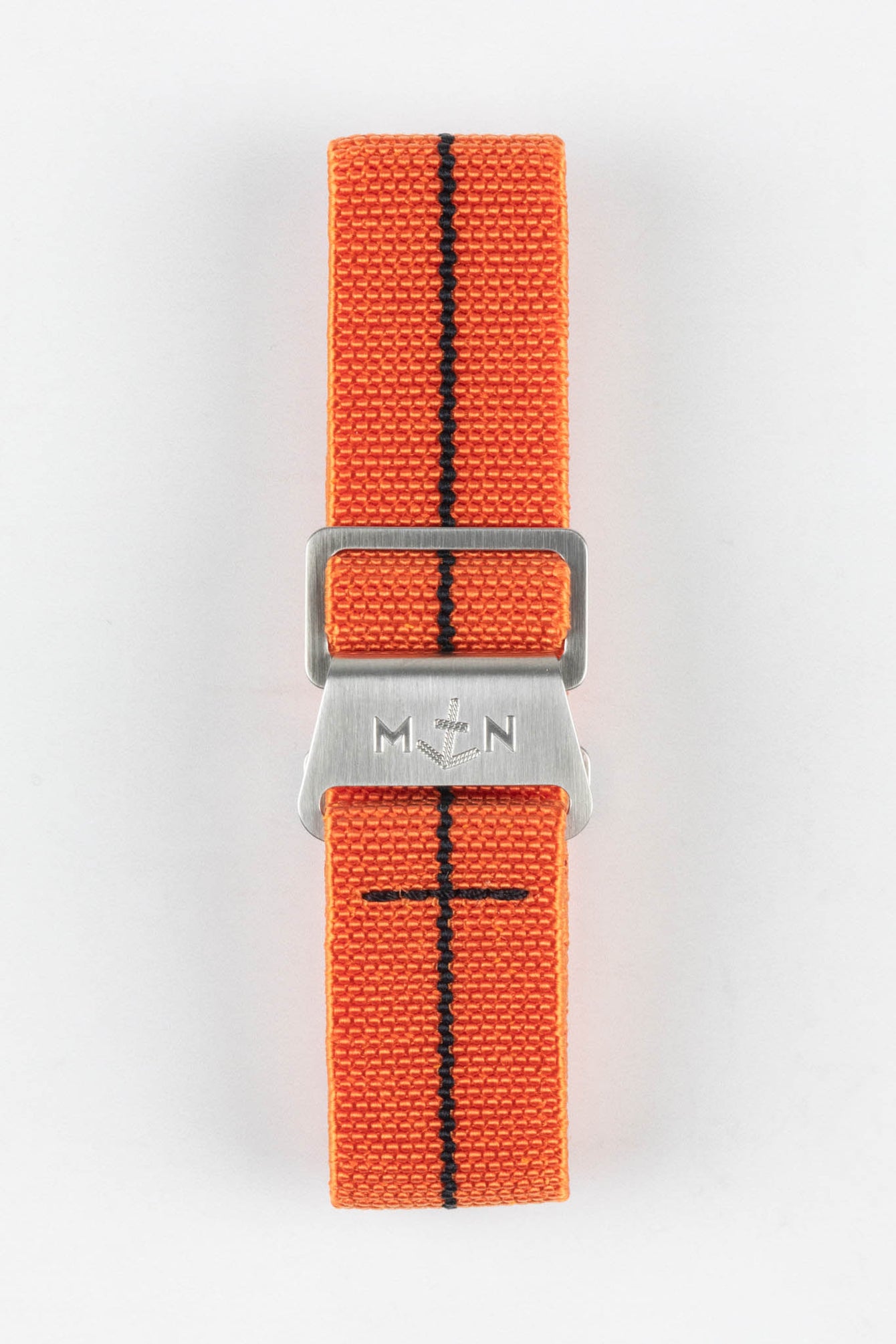 Erika's Originals ORANGE MN™ Strap with BLACK Centerline - BRUSHED Hardware