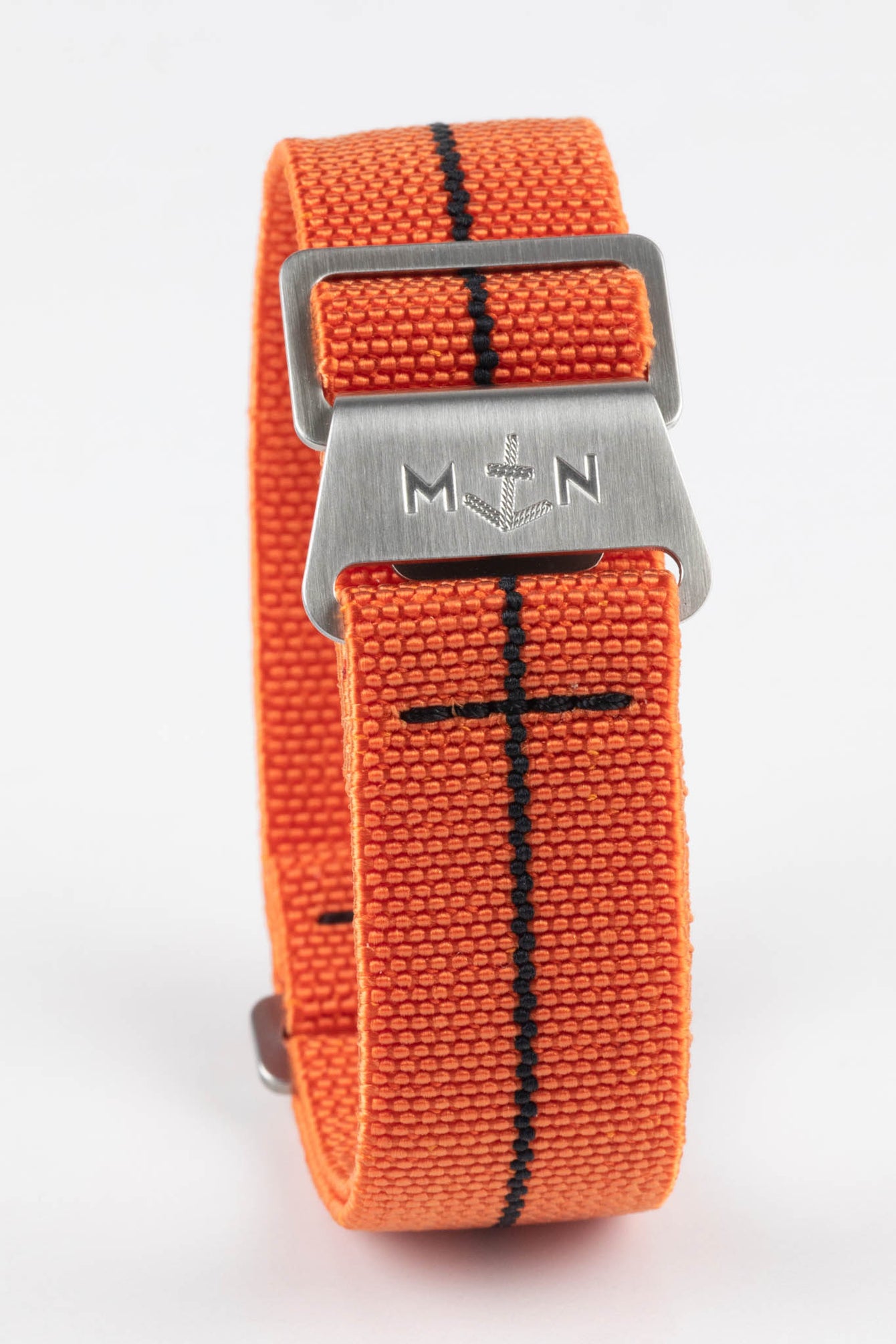 Erika's Originals ORANGE MN™ Strap with BLACK Centerline - BRUSHED Hardware