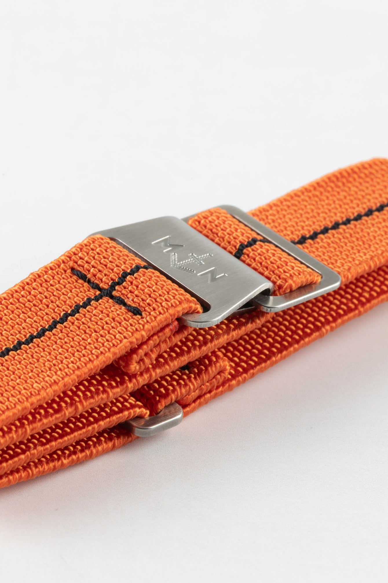 Erika's Originals ORANGE MN™ Strap with BLACK Centerline - BRUSHED Hardware