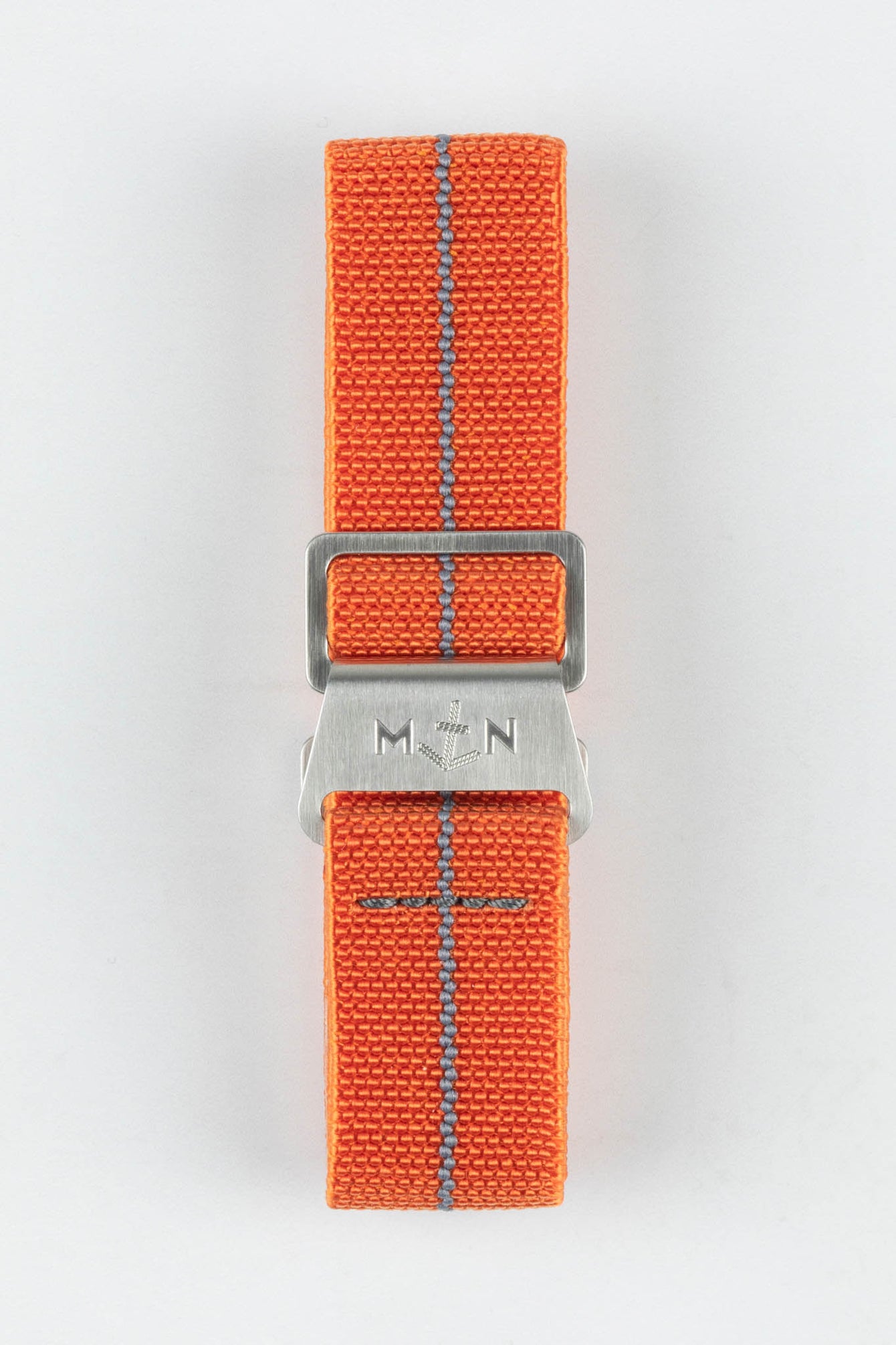 Erika's Originals ORANGE MN™ Strap with DARK GREY Centerline - BRUSHED Hardware