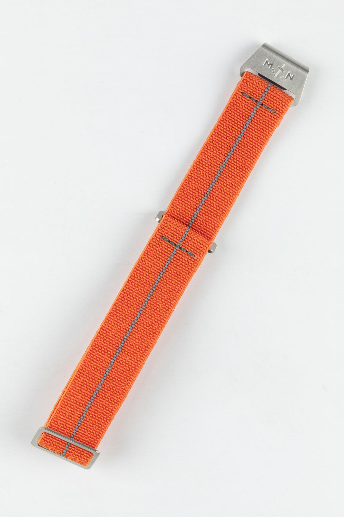 Erika's Originals ORANGE MN™ Strap with DARK GREY Centerline - BRUSHED Hardware