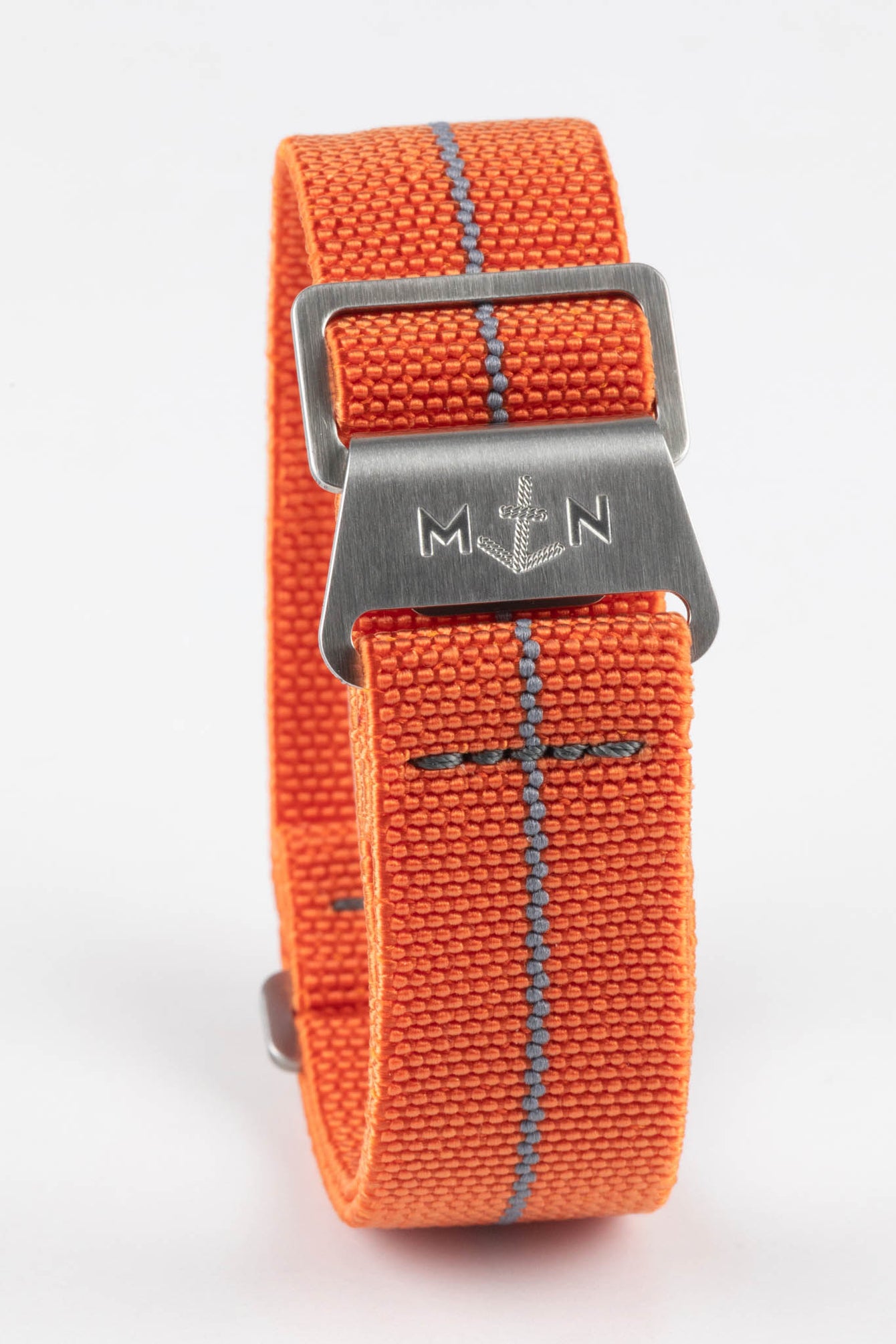 Erika's Originals ORANGE MN™ Strap with DARK GREY Centerline - BRUSHED Hardware