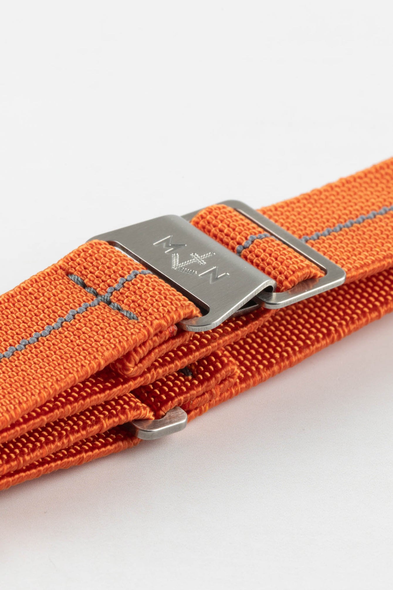 Erika's Originals ORANGE MN™ Strap with DARK GREY Centerline - BRUSHED Hardware