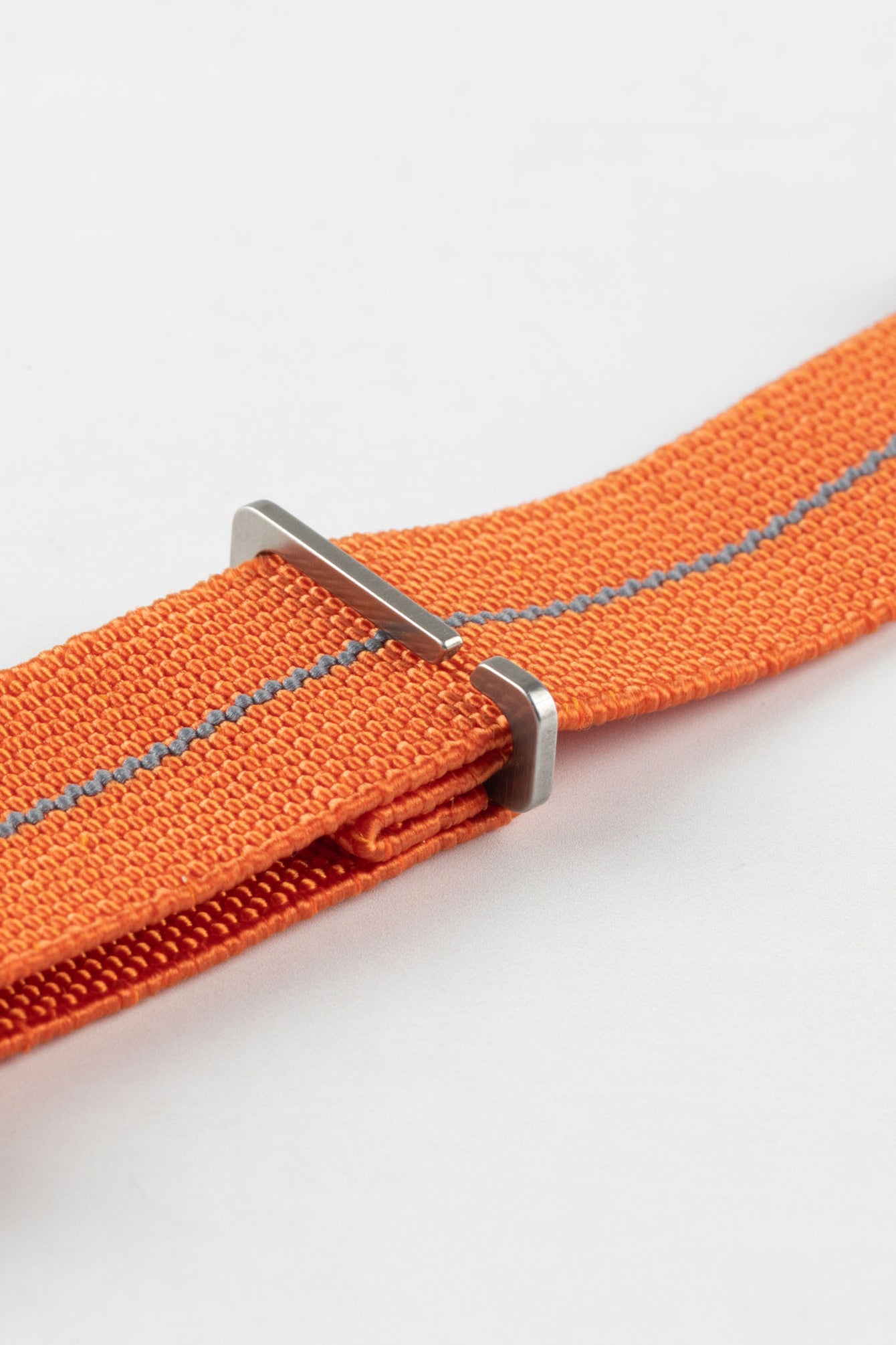 Erika's Originals ORANGE MN™ Strap with DARK GREY Centerline - BRUSHED Hardware