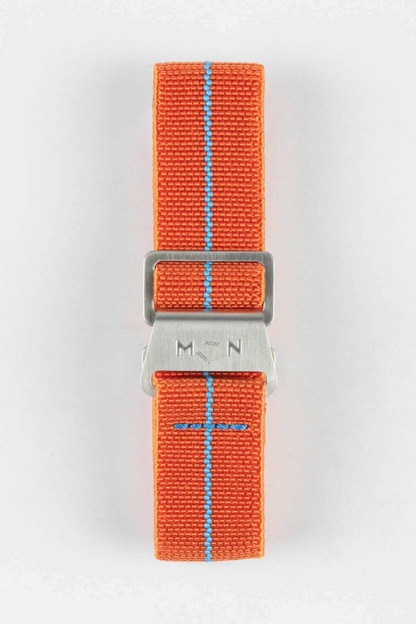 Erika's Originals ORANGE MN™ Strap with TURQUOISE Centerline - BRUSHED Hardware