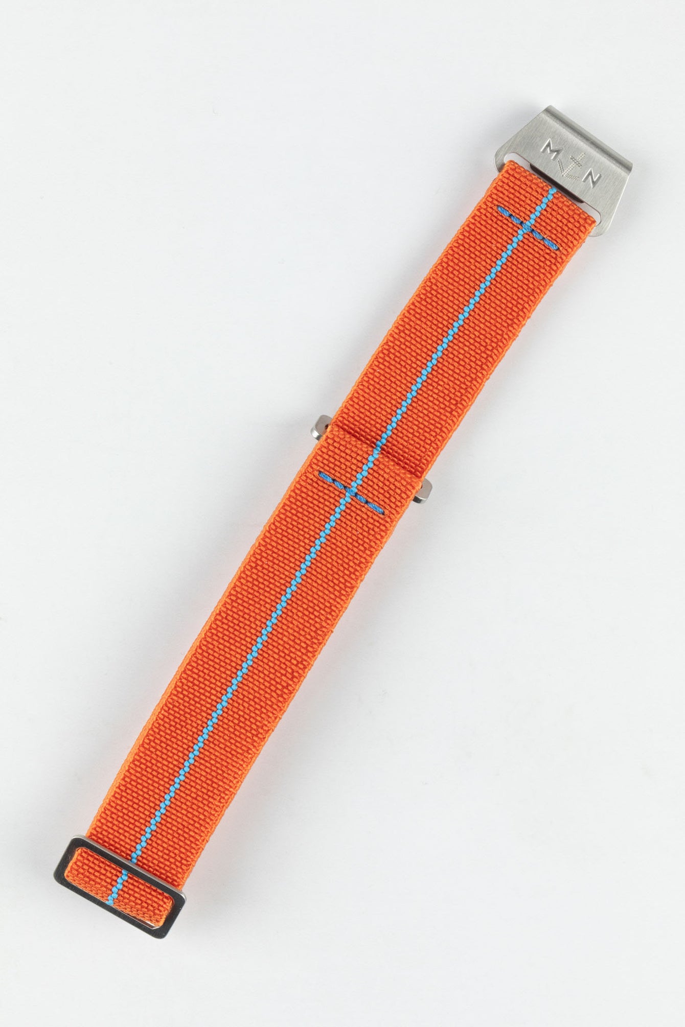 Erika's Originals ORANGE MN™ Strap with TURQUOISE Centerline - BRUSHED Hardware