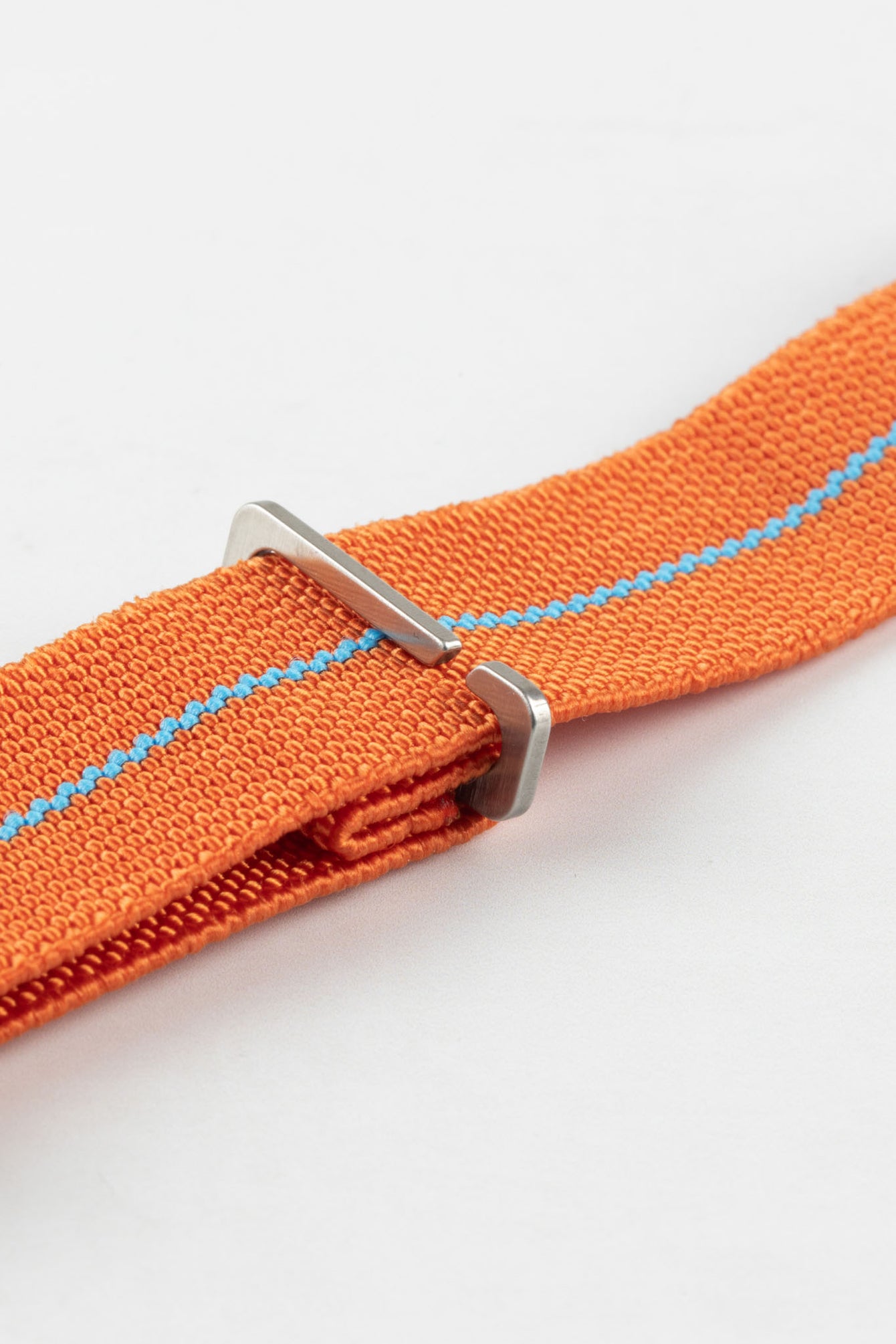 Erika's Originals ORANGE MN™ Strap with TURQUOISE Centerline - BRUSHED Hardware