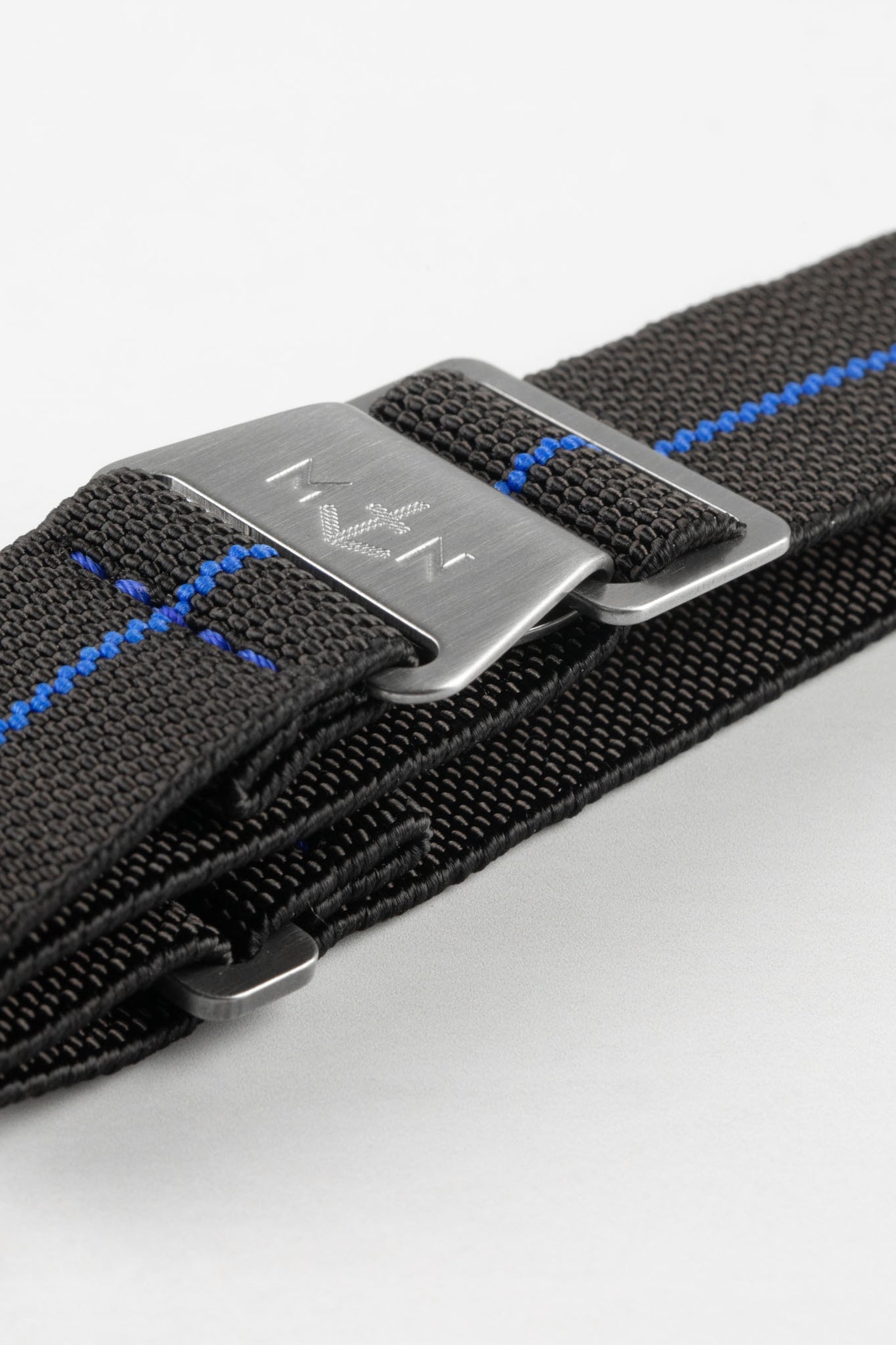 Erika's Originals BLACK OPS MN™ Strap with ROYAL BLUE Centerline - BRUSHED Hardware