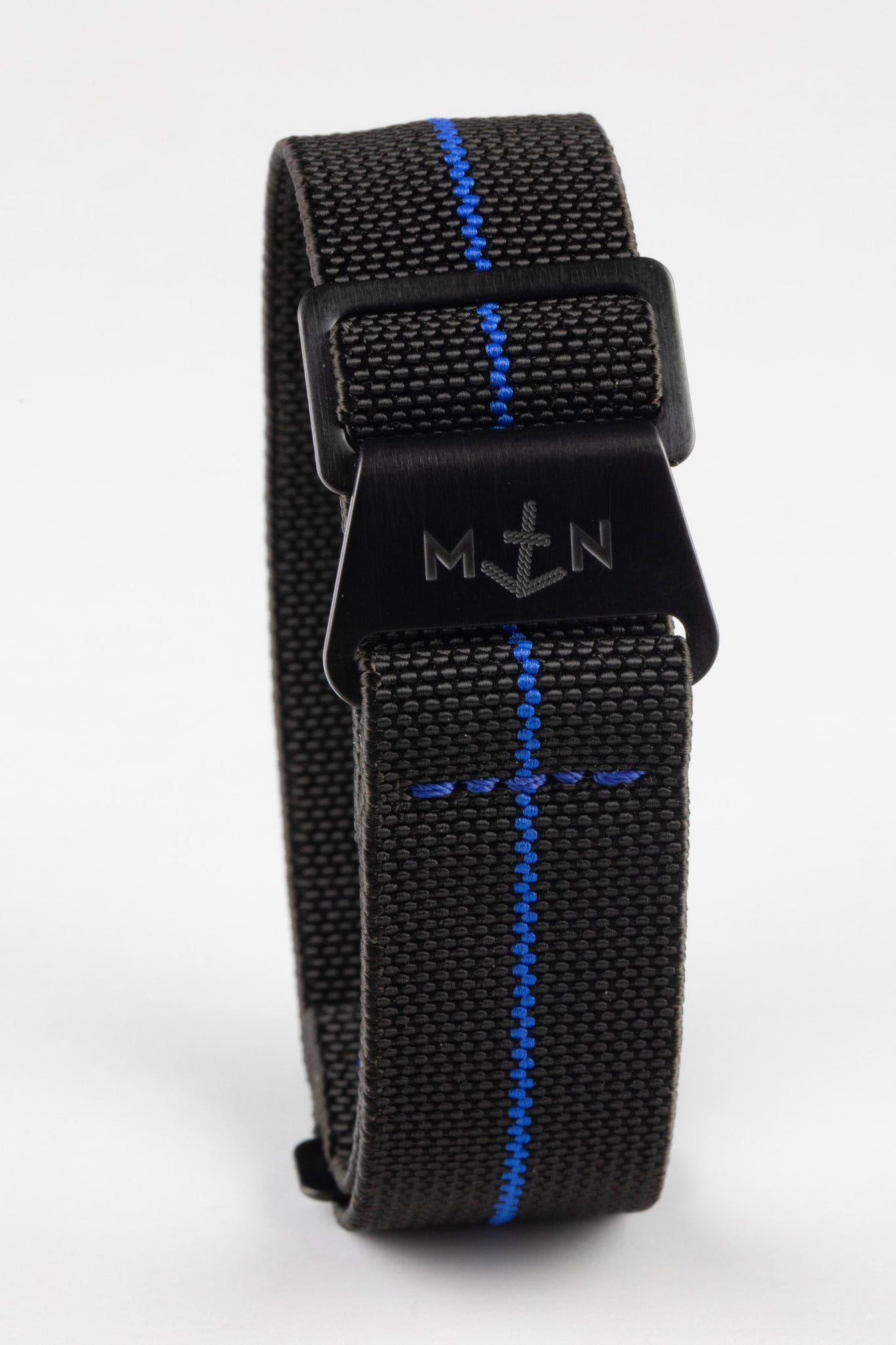 Erika's Originals BLACK OPS MN™ Strap with BLUE Centerline - BLACK Hardware