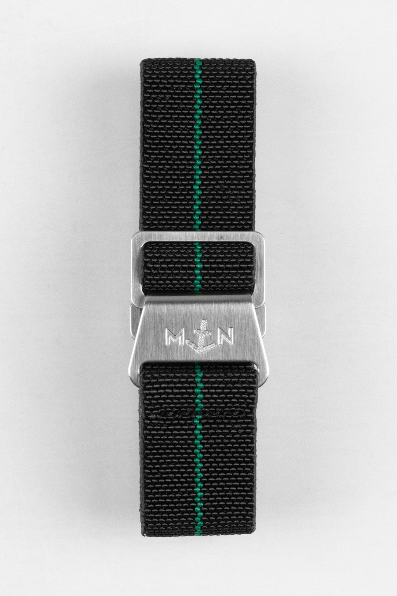 Erika's Originals BLACK OPS MN™ Strap with GREEN Centerline - BRUSHED Hardware