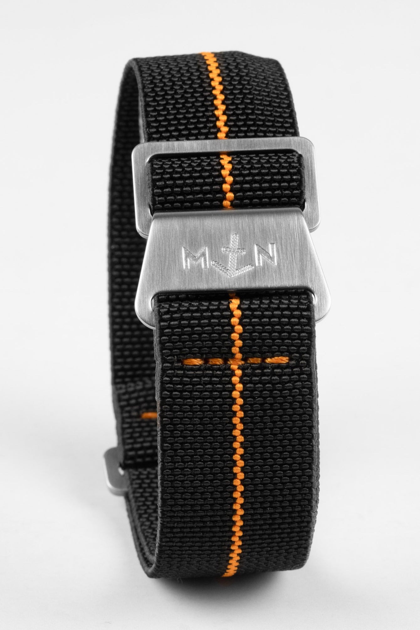 Erika's Originals BLACK OPS MN™ Strap with ORANGE Centerline - BRUSHED Hardware