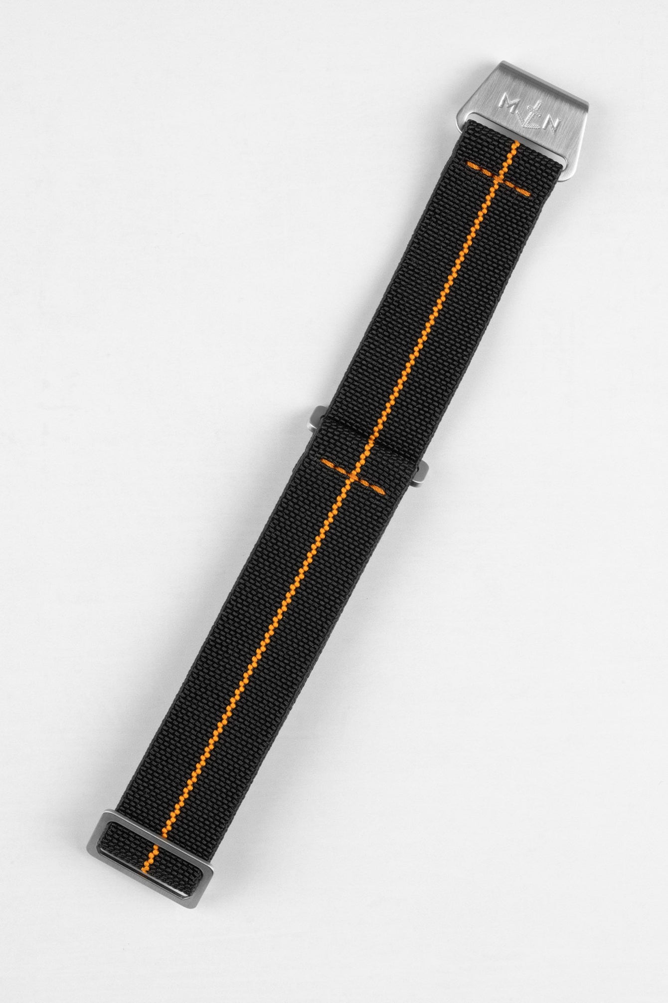 Erika's Originals BLACK OPS MN™ Strap with ORANGE Centerline - BRUSHED Hardware