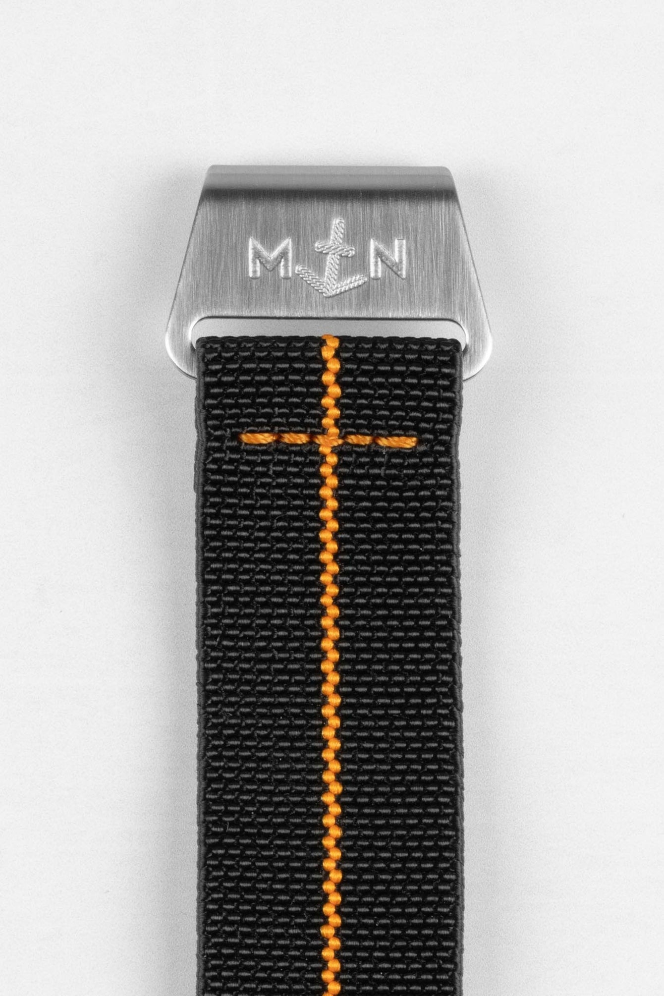 Erika's Originals BLACK OPS MN™ Strap with ORANGE Centerline - BRUSHED Hardware