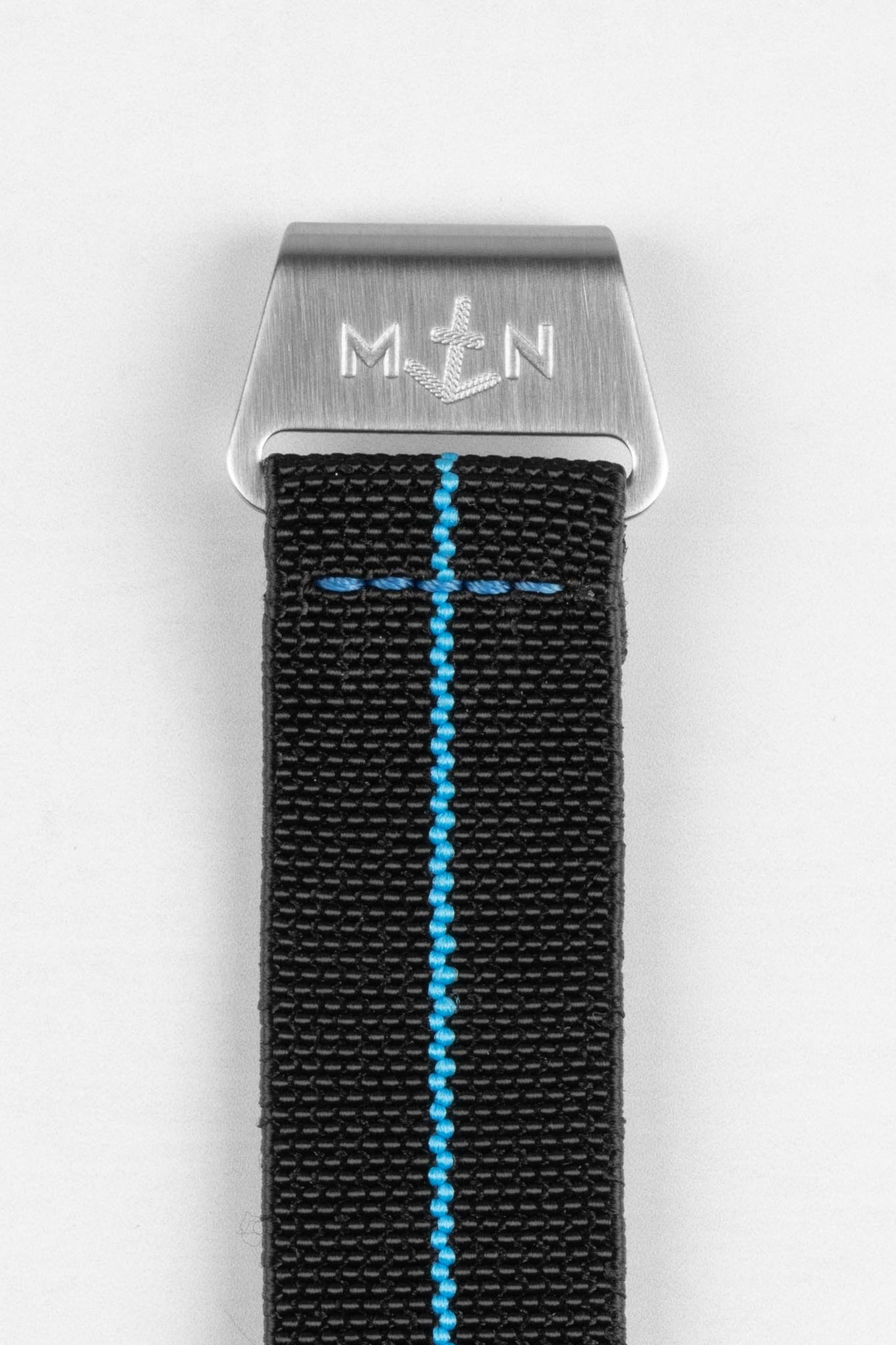 Erika's Originals BLACK OPS MN™ Strap with TURQUOISE Centerline - BRUSHED Hardware