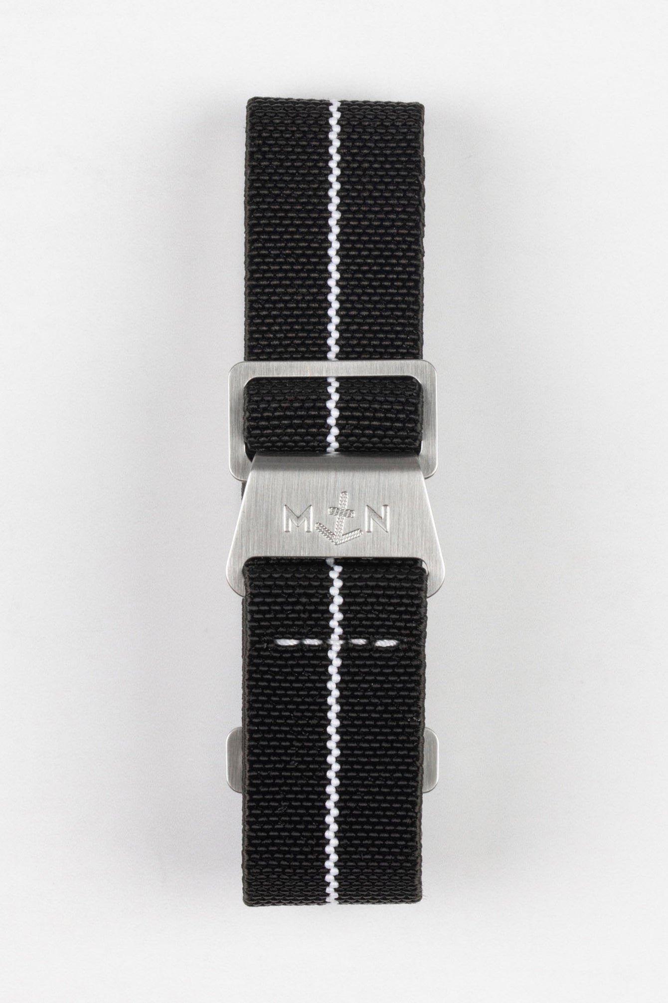 Erika's Originals BLACK OPS MN™ Strap with WHITE Centerline - BRUSHED Hardware