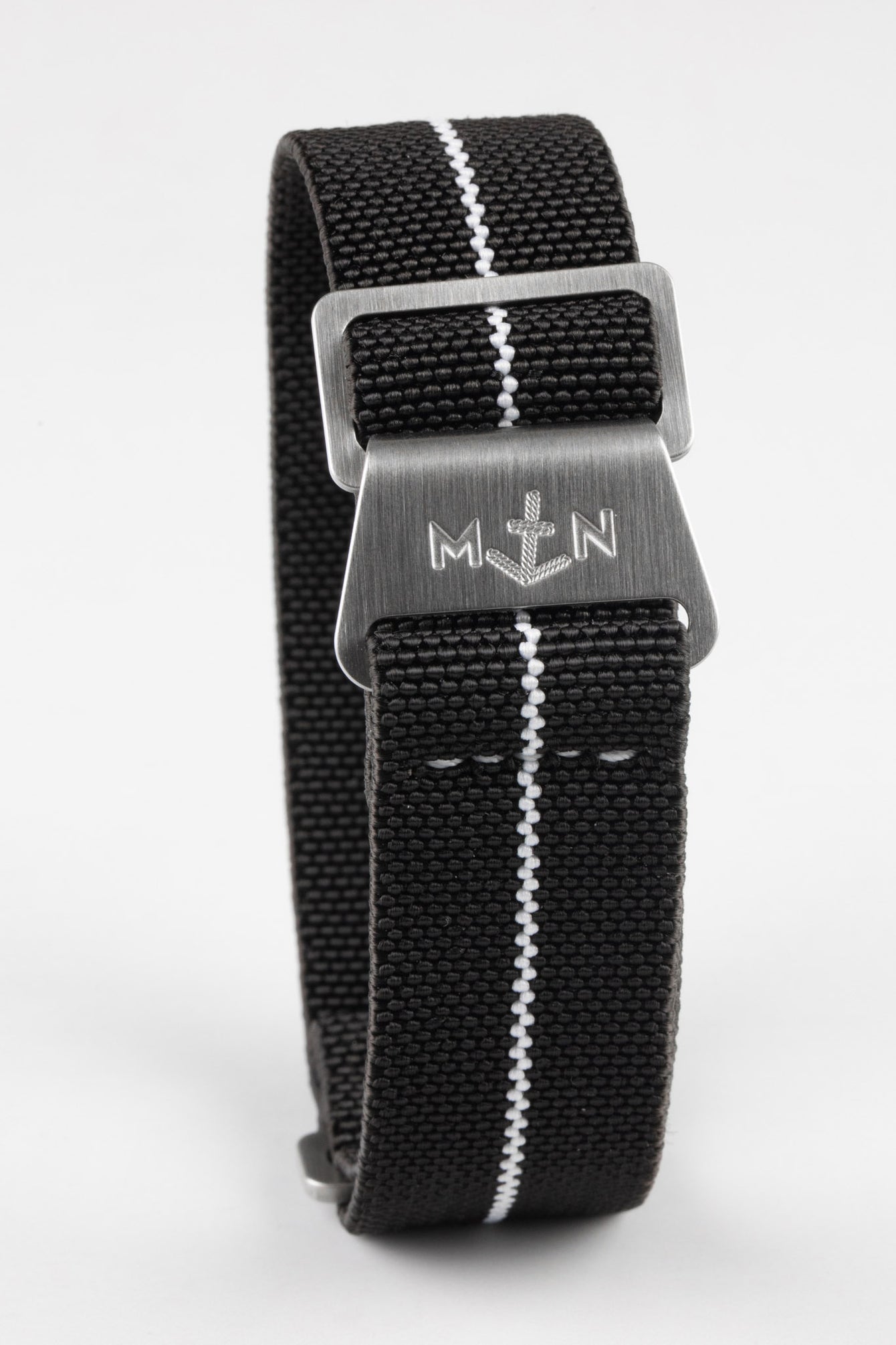 Erika's Originals BLACK OPS MN™ Strap with WHITE Centerline - BRUSHED Hardware