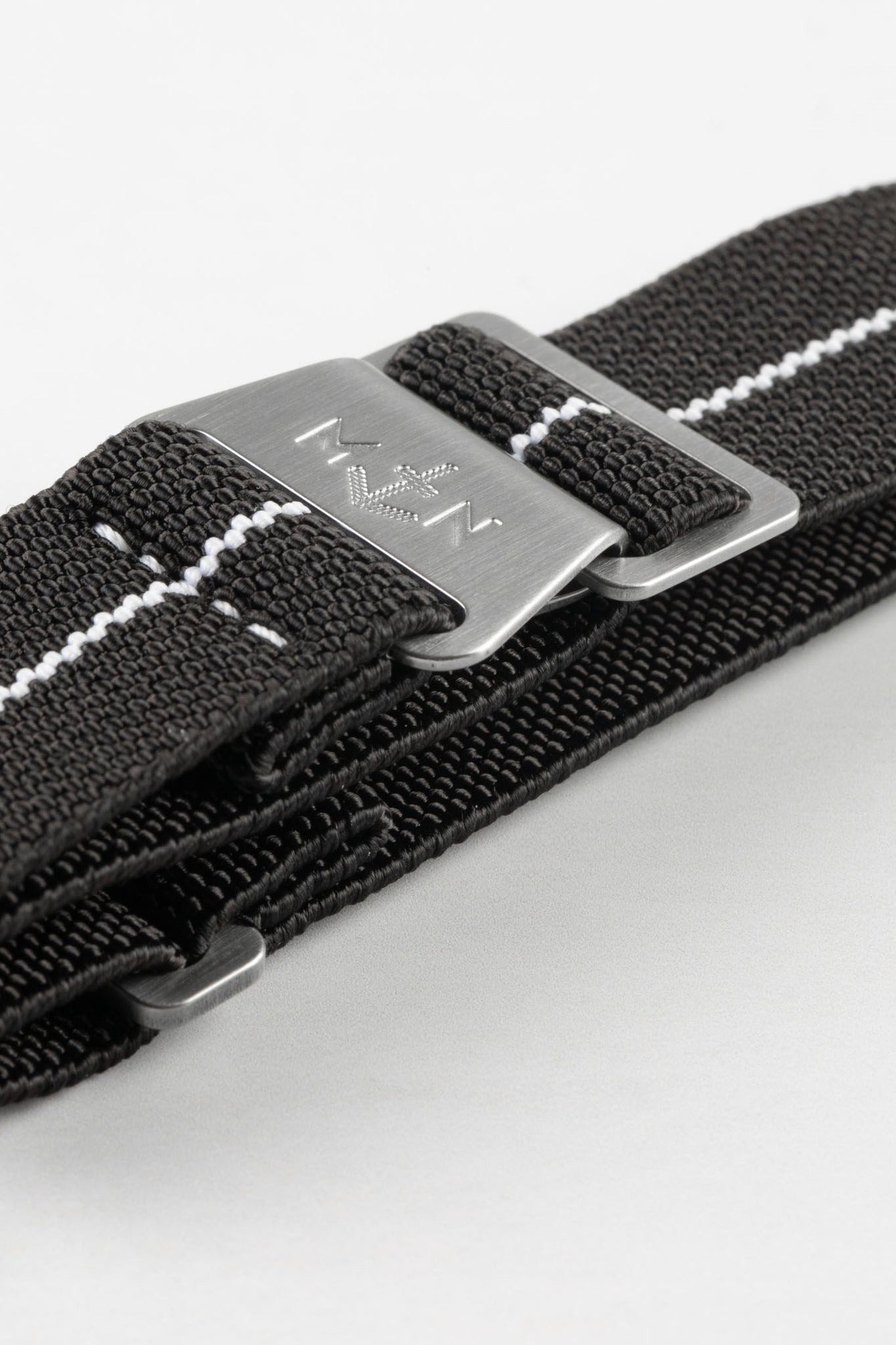 Erika's Originals BLACK OPS MN™ Strap with WHITE Centerline - BRUSHED Hardware