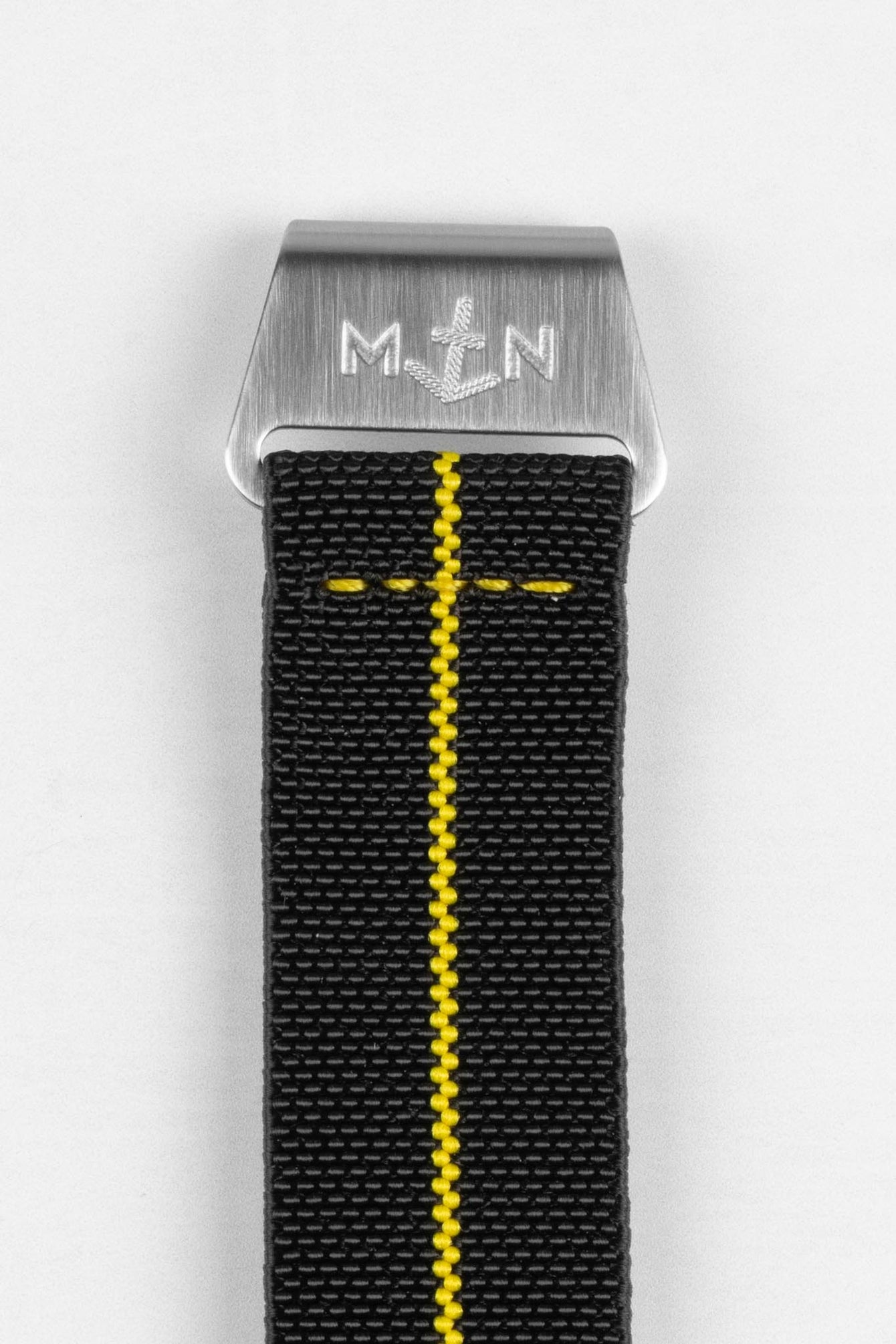 Erika's Originals BLACK OPS MN™ Strap with YELLOW Centerline - BRUSHED Hardware