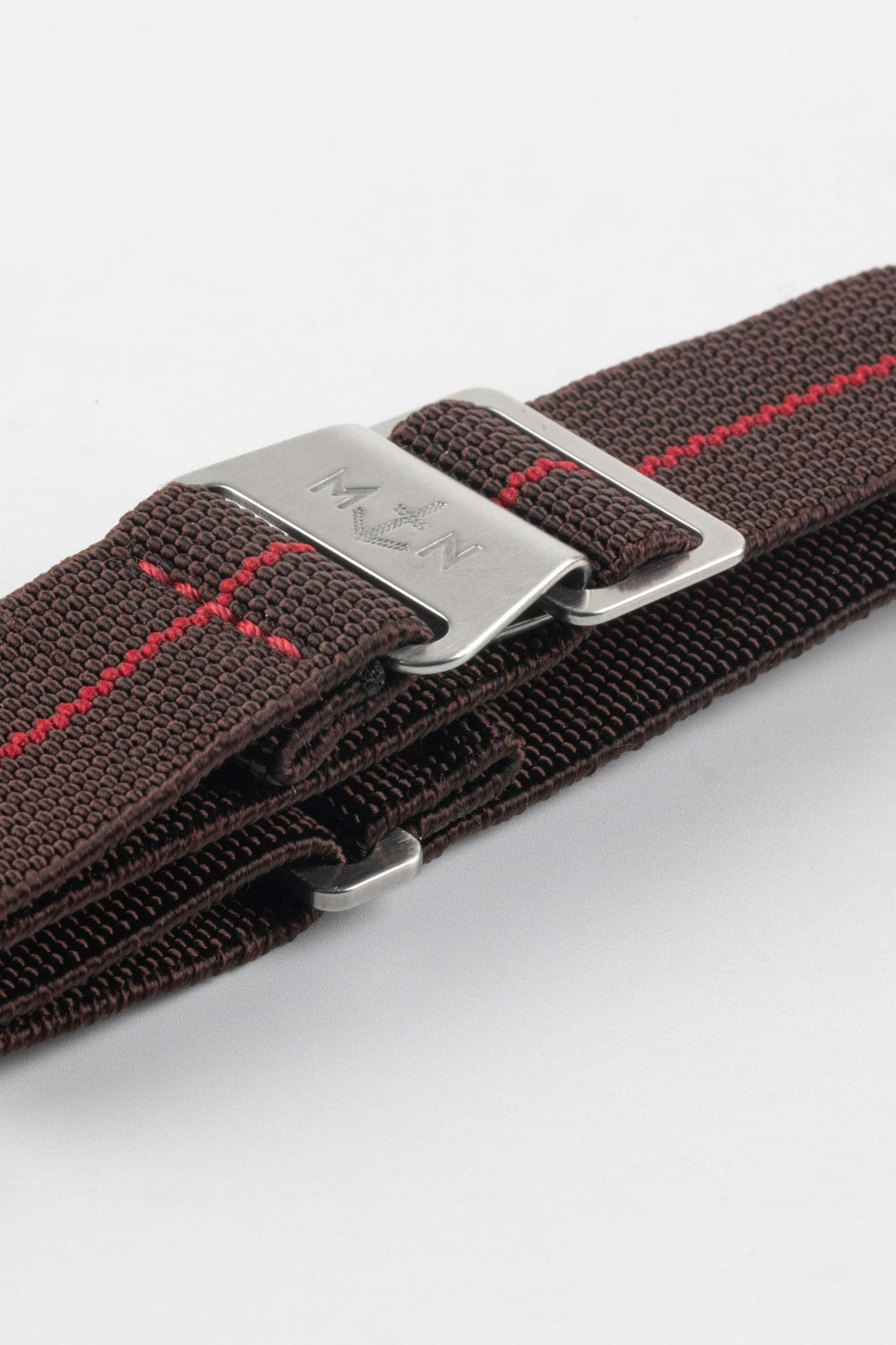 Erika's Originals HAVANA MN™ Strap with RED Centerline - BRUSHED Hardware