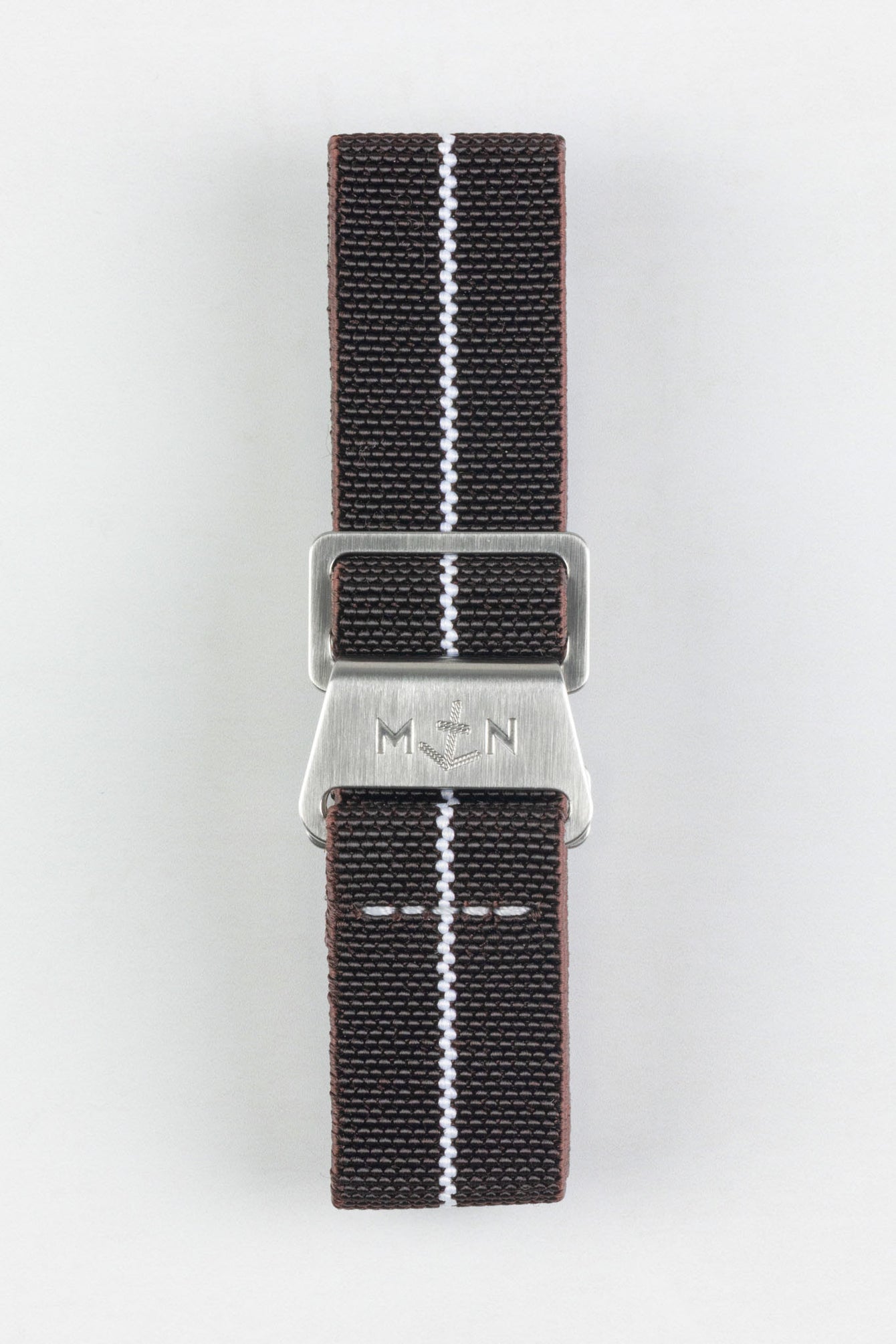 Erika's Originals HAVANA MN™ Strap with WHITE Centerline - BRUSHED Hardware