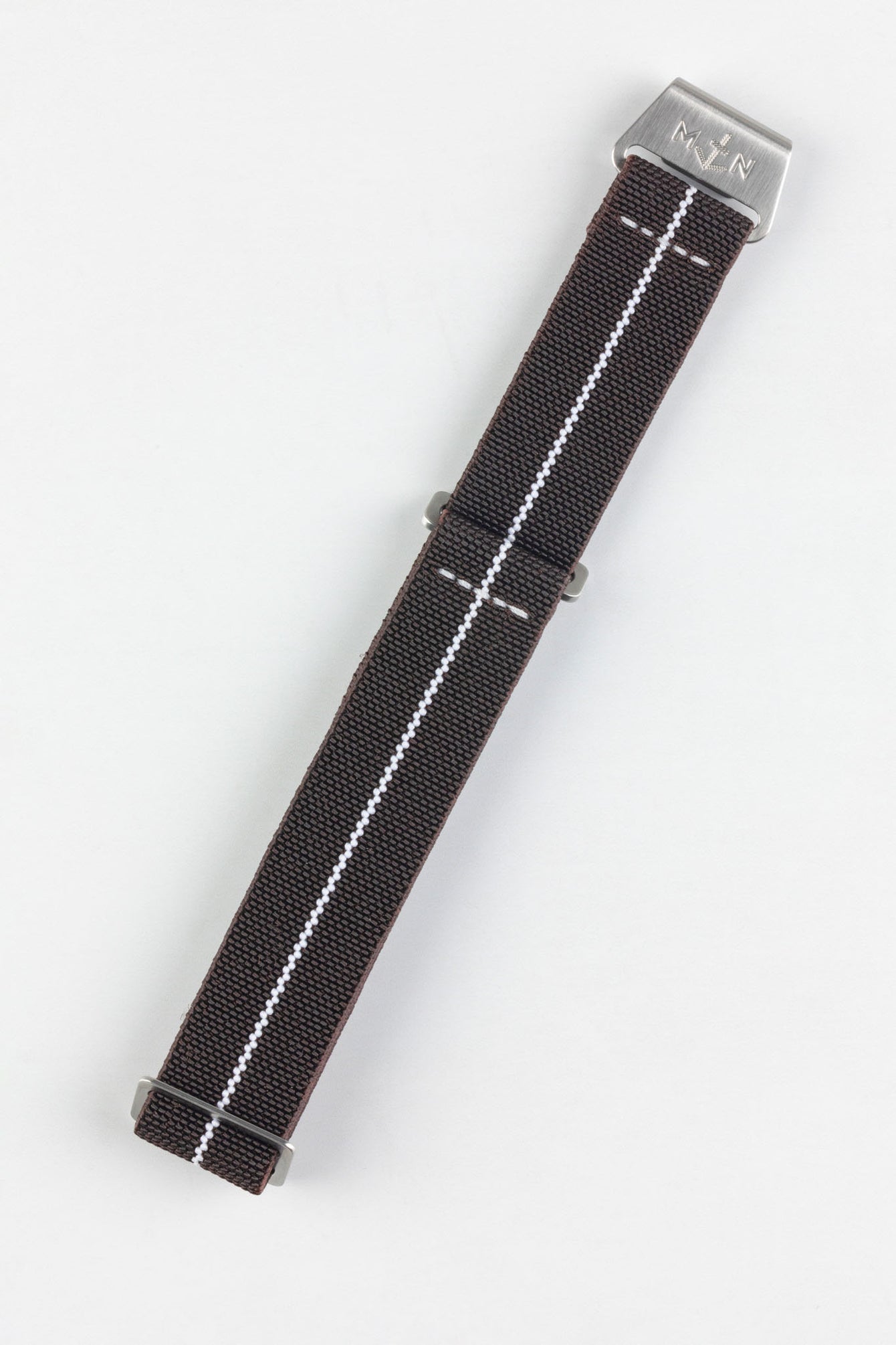 Erika's Originals HAVANA MN™ Strap with WHITE Centerline - BRUSHED Hardware