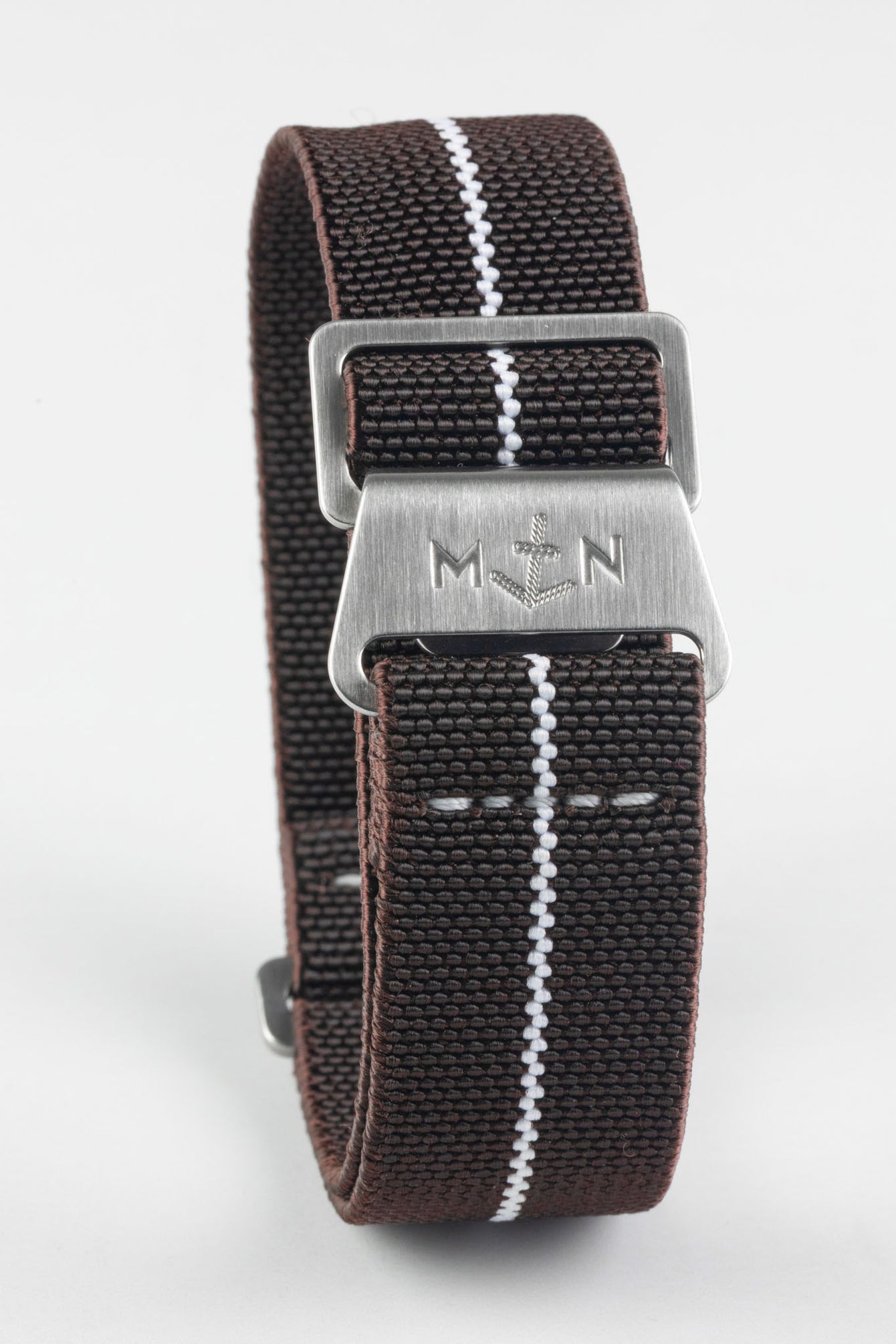 Erika's Originals HAVANA MN™ Strap with WHITE Centerline - BRUSHED Hardware