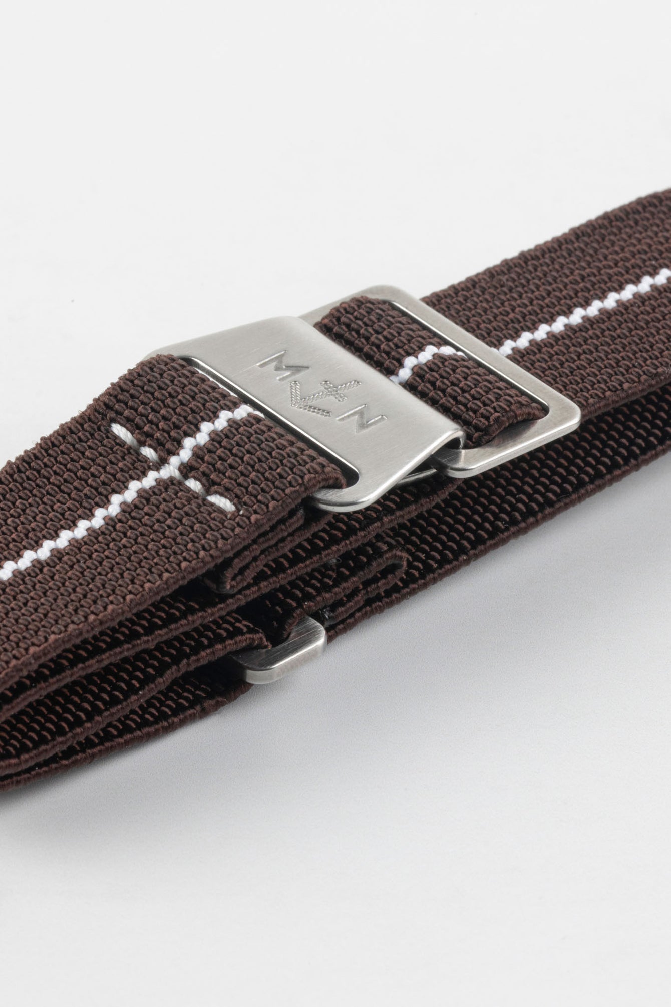 Erika's Originals HAVANA MN™ Strap with WHITE Centerline - BRUSHED Hardware