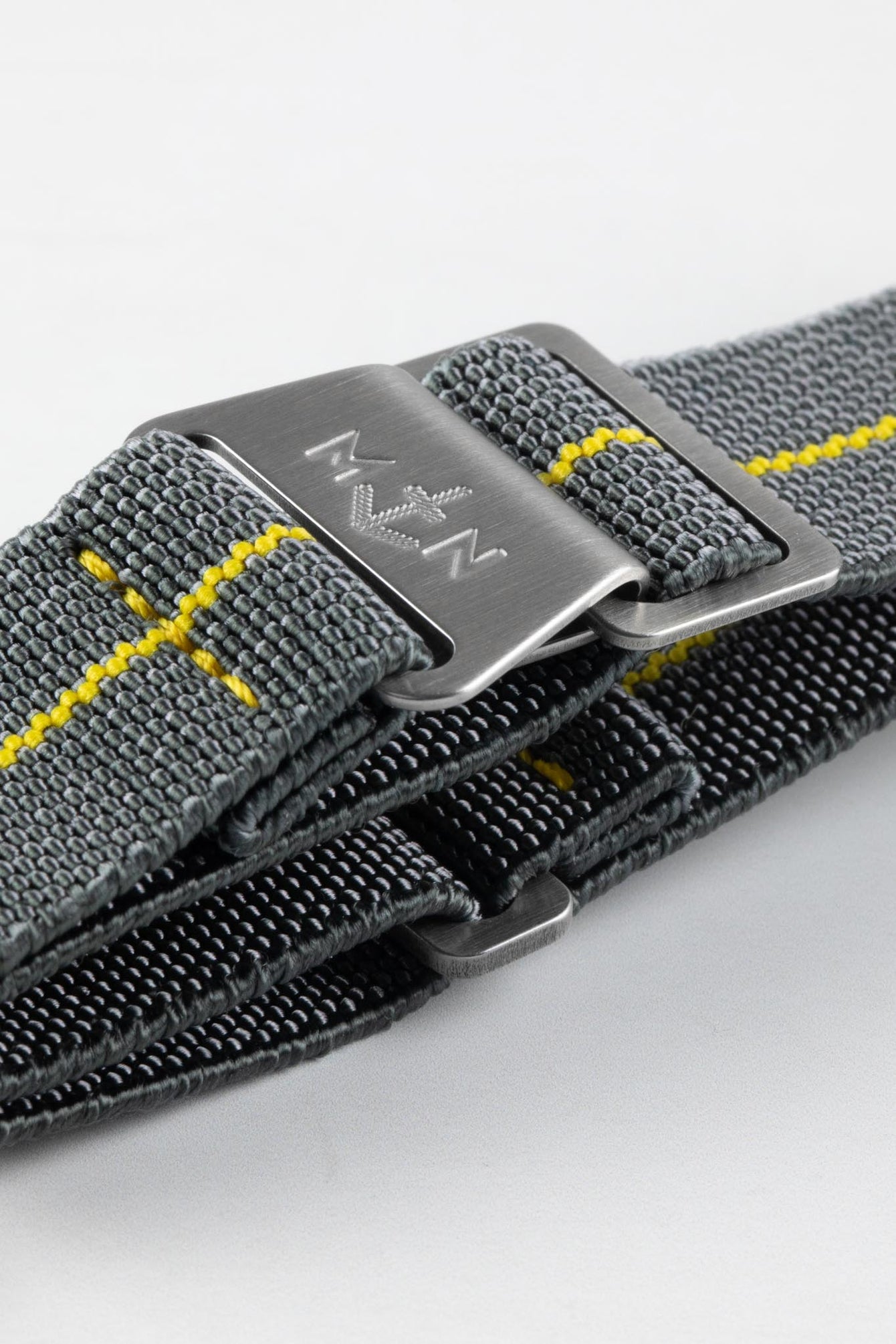 Erika's Originals MIRAGE MN™ Strap with YELLOW Centerline - BRUSHED Hardware