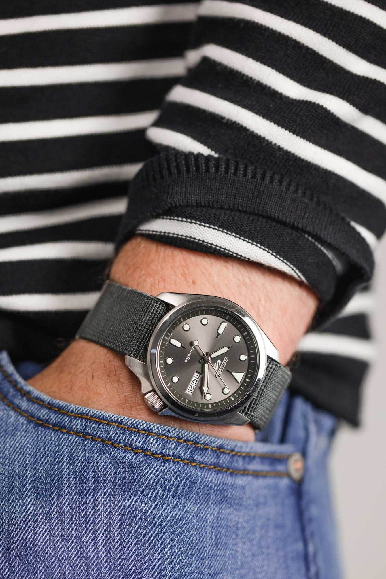 Erika's Originals MIRAGE MN™ Strap in FULL GREY - BRUSHED Hardware