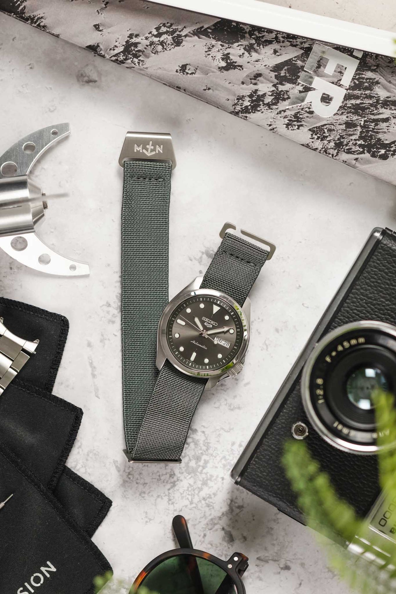 Erika's Originals MIRAGE MN™ Strap in FULL GREY - BRUSHED Hardware