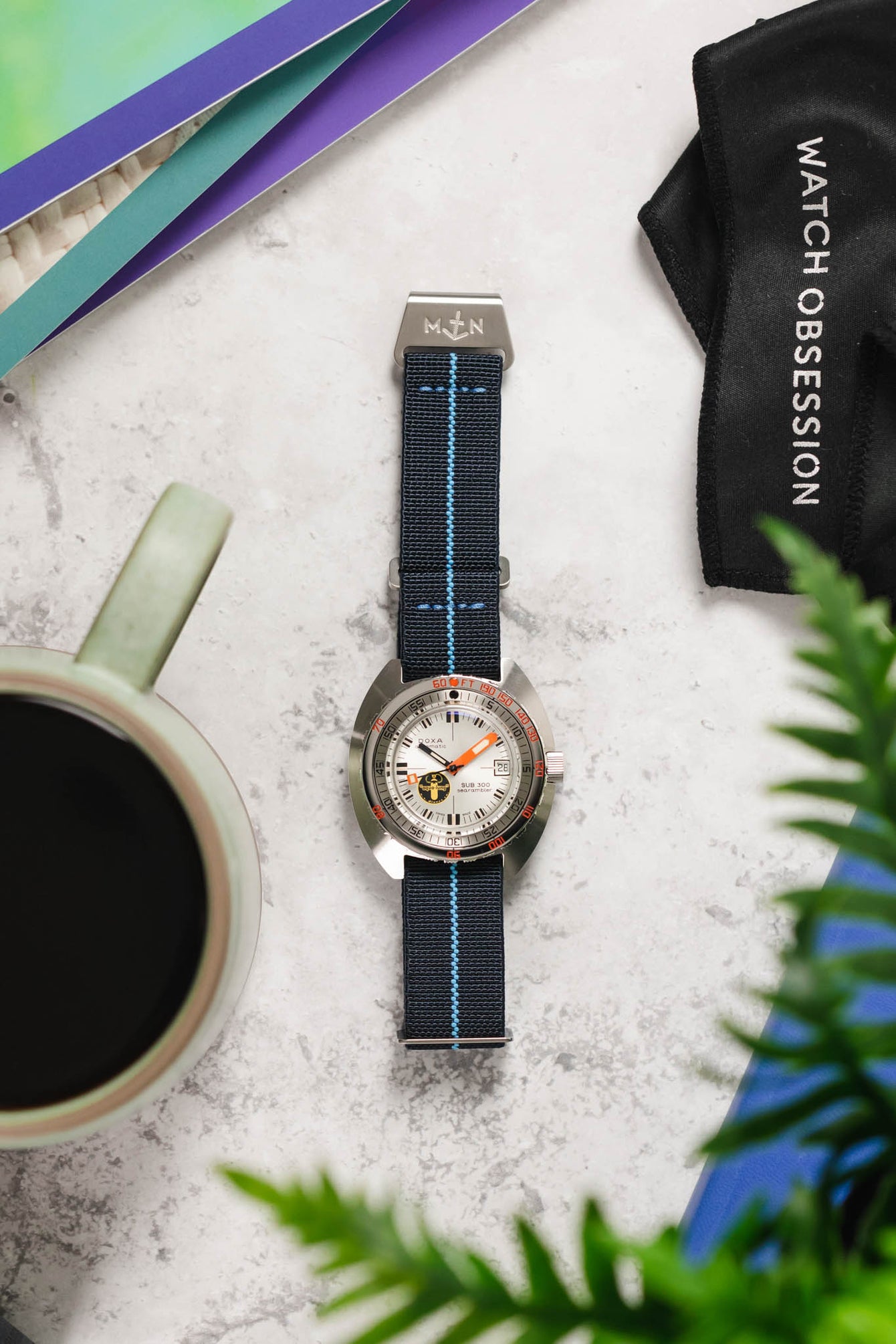 Trident Mn™ | Turquoise Stitch One Piece Nylon Watch Strap | WO