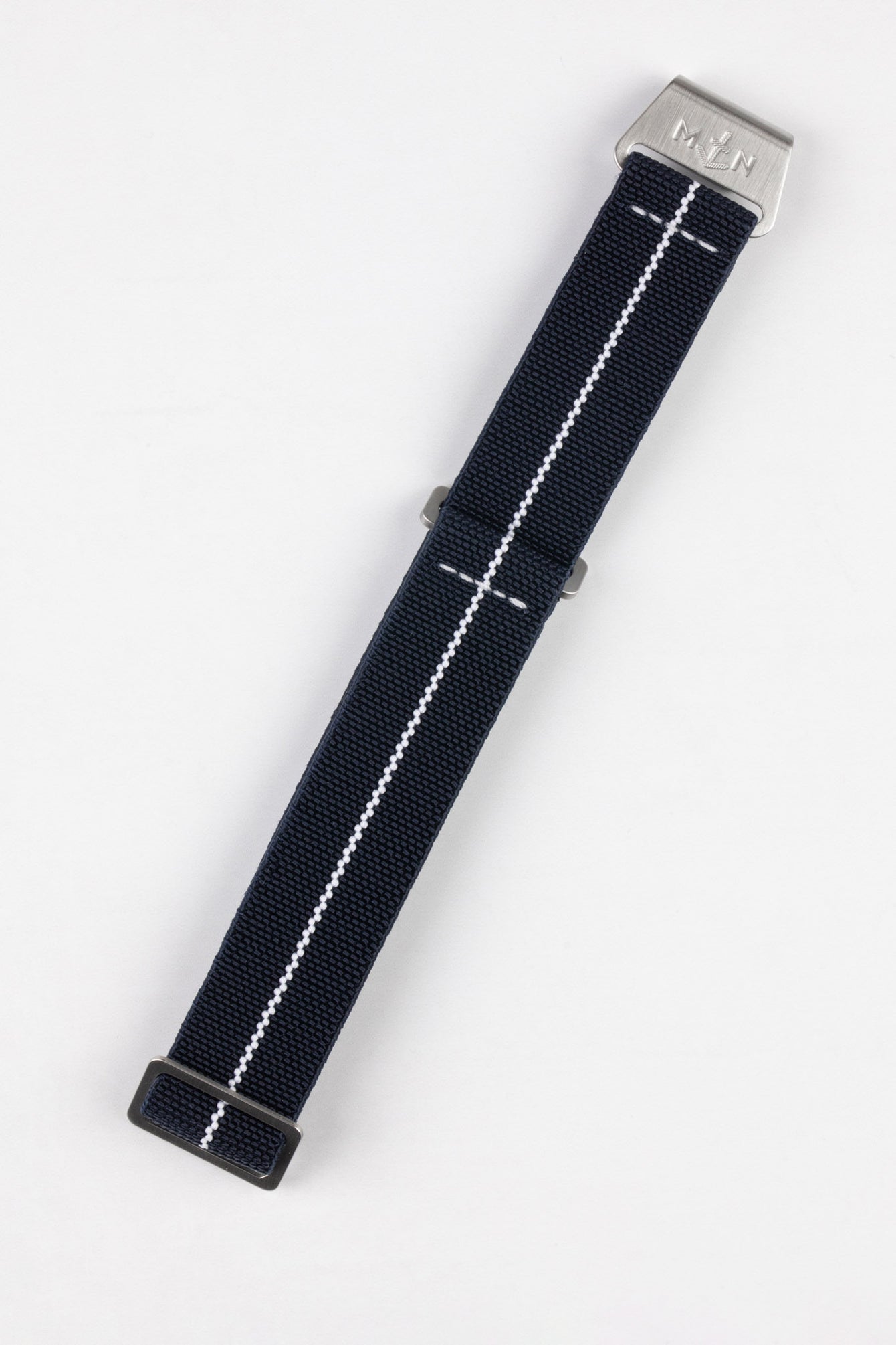 Erika's Originals TRIDENT MN™ Strap with WHITE Centerline - BRUSHED Hardware