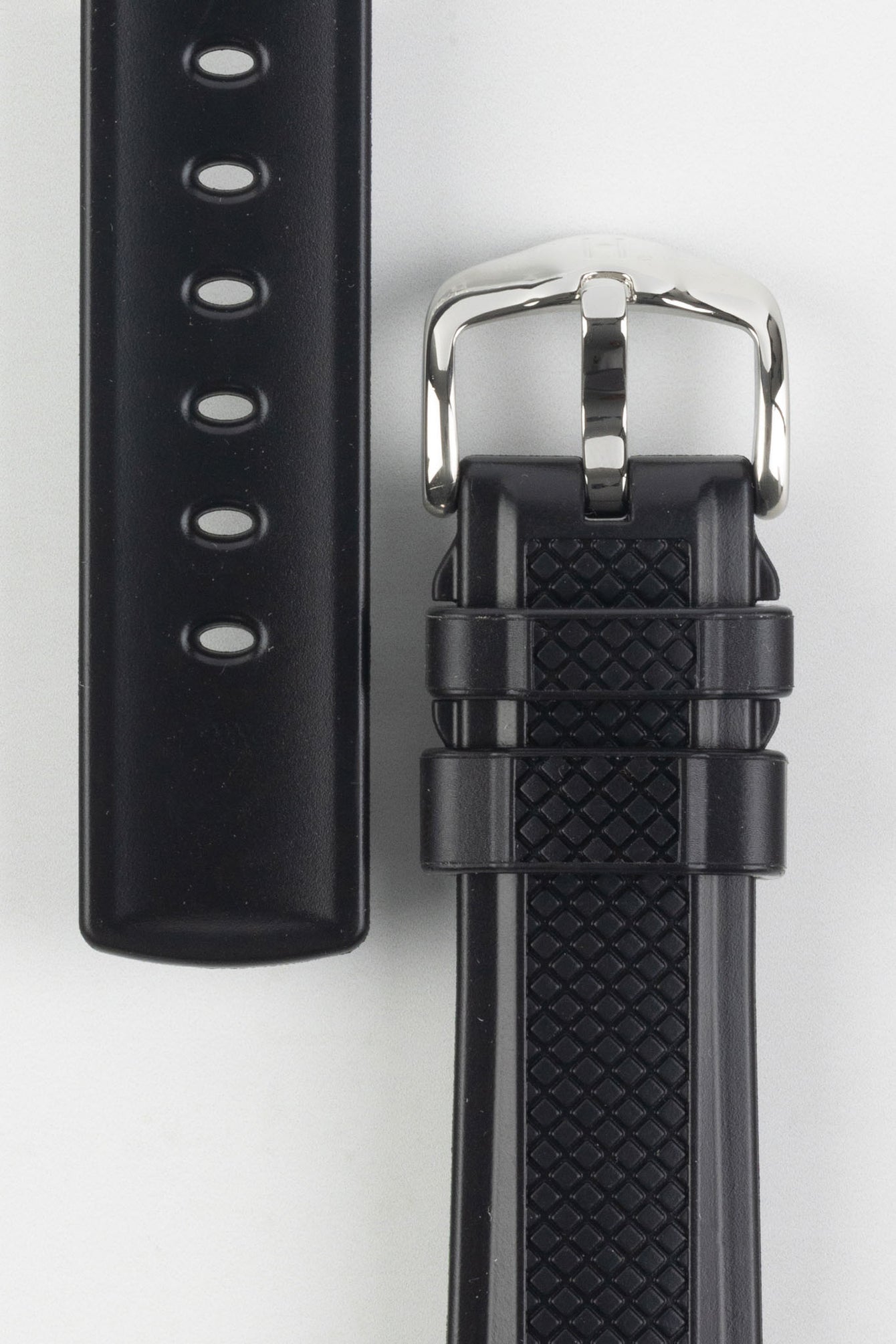 Hirsch ACCENT Natural Rubber Watch Strap in BLACK