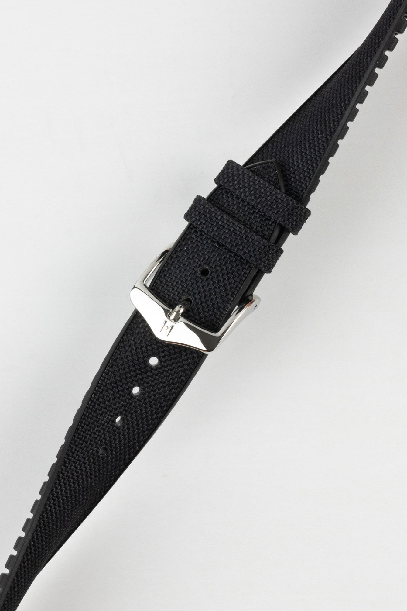 Hirsch ARNE Animal-Free Sailcloth Effect Performance Watch Strap - BLACK/BLACK