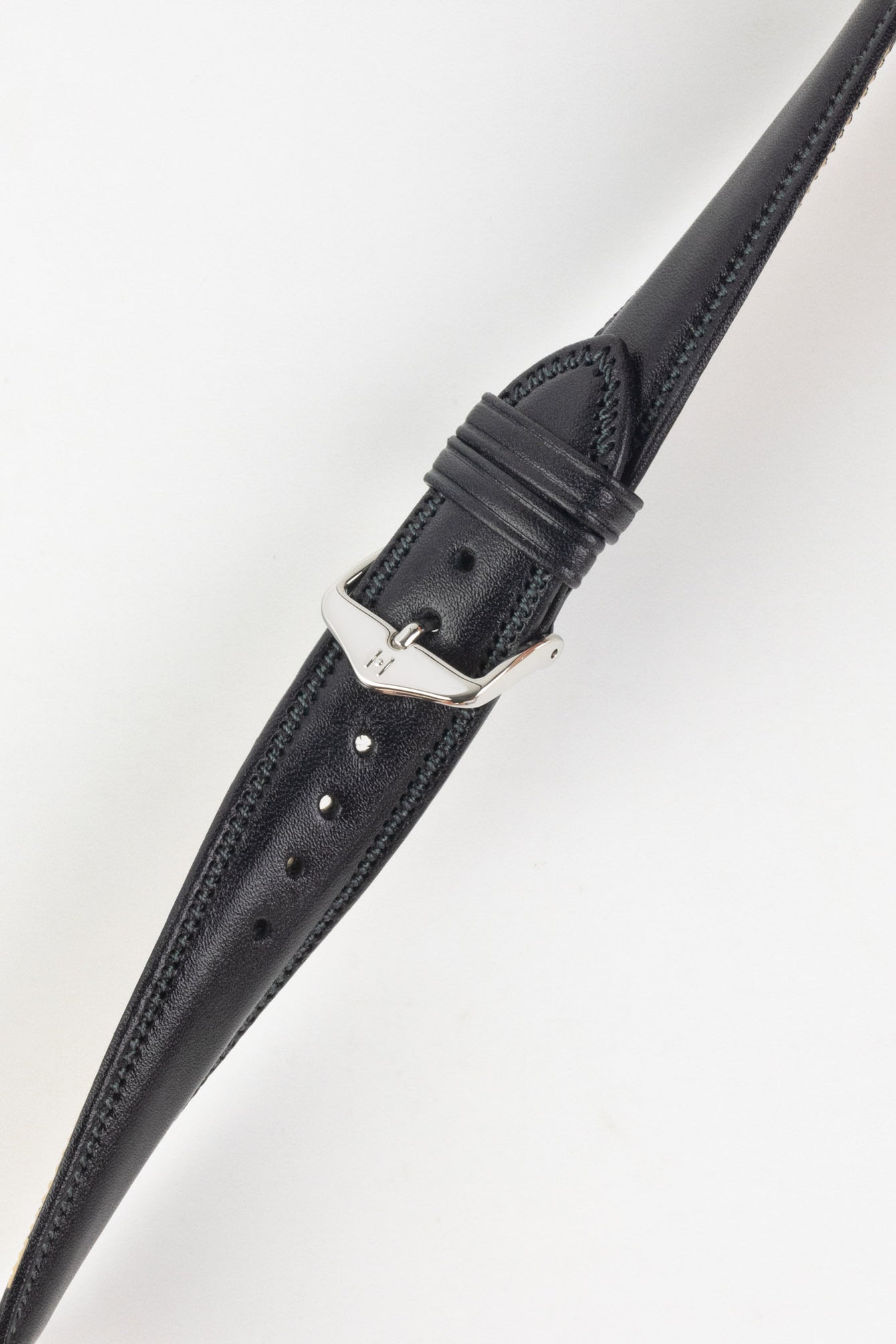 Hirsch ASCOT English Leather Watch Strap in BLACK