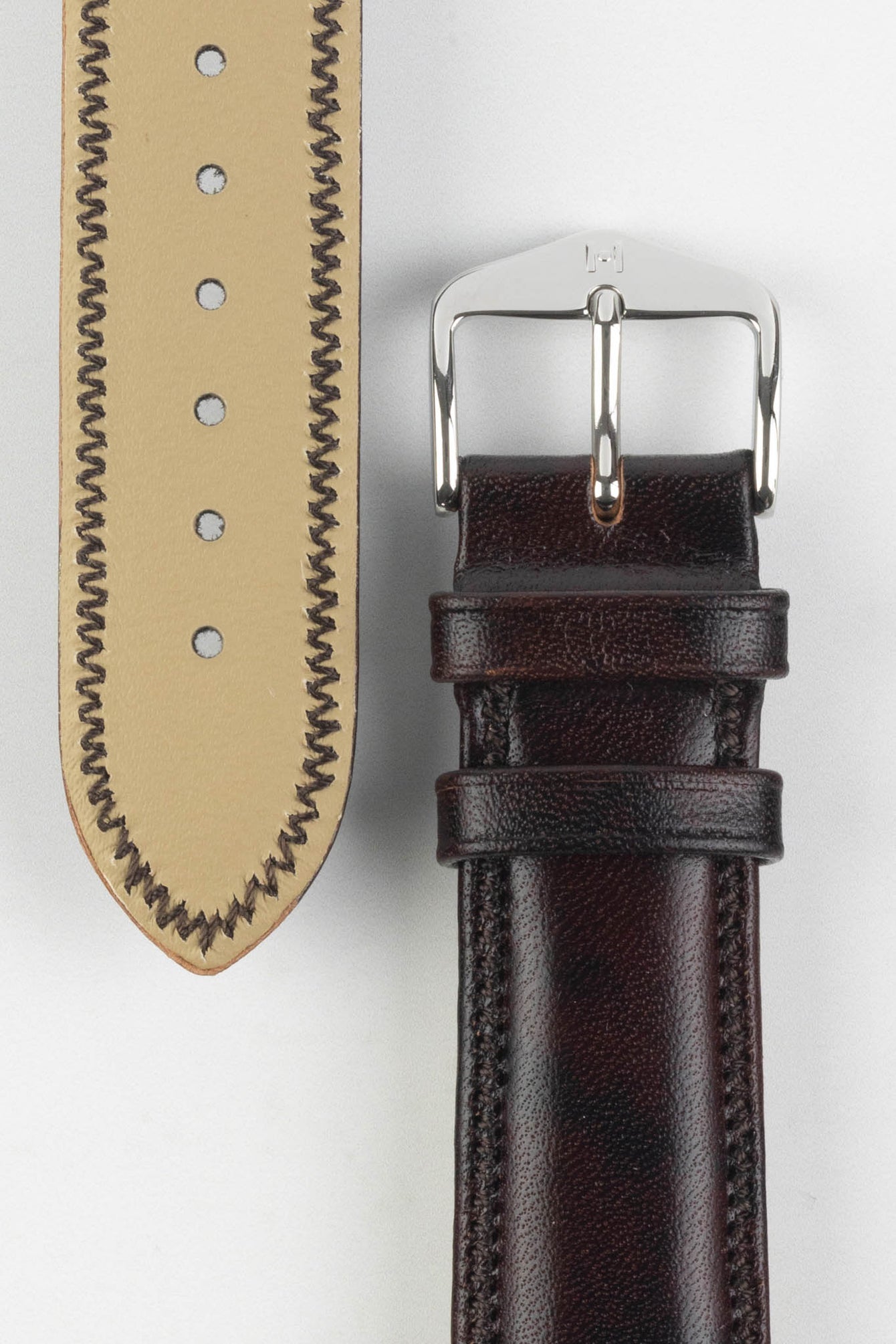 Hirsch ASCOT English Leather Watch Strap in BROWN