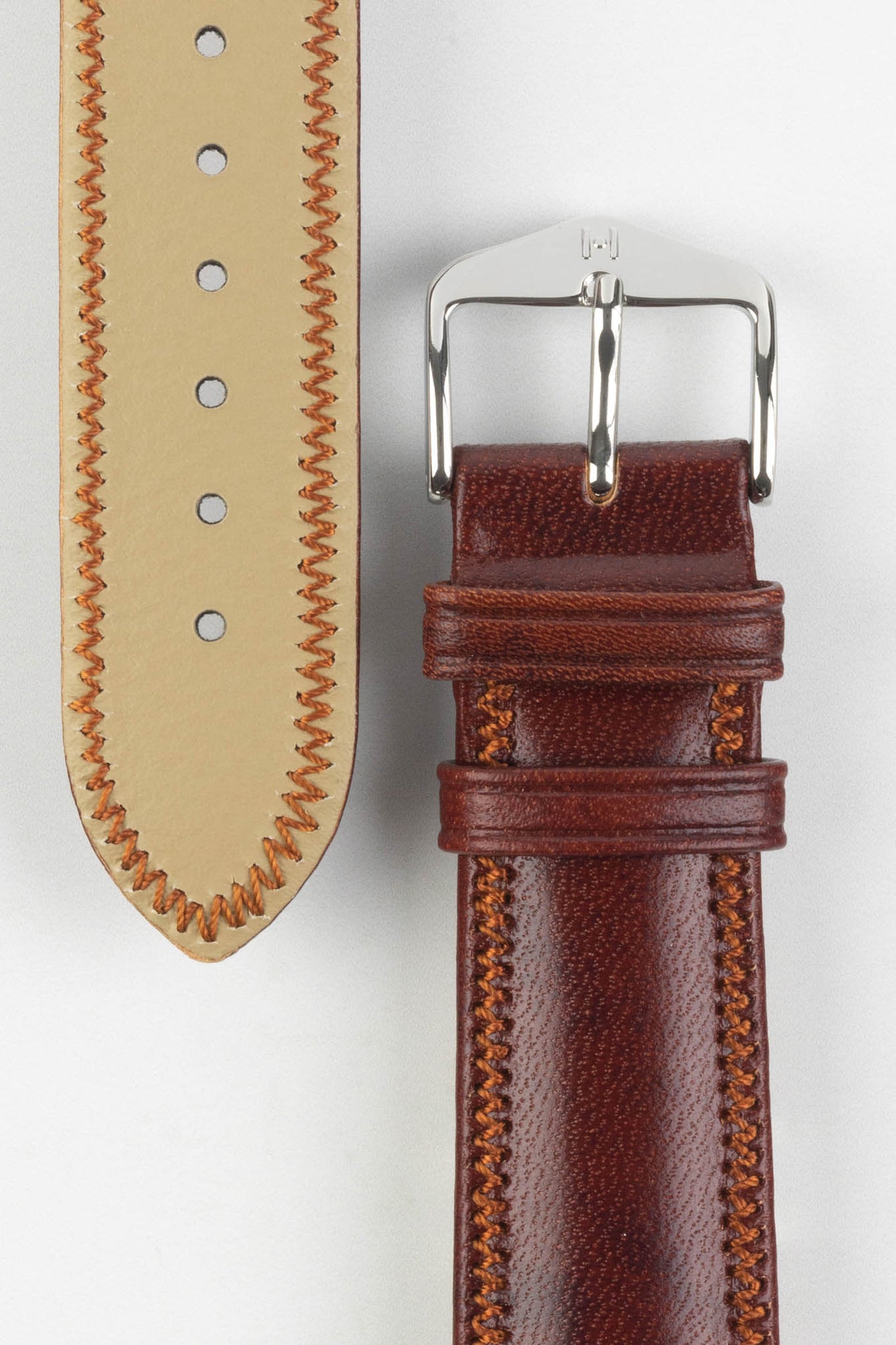 Hirsch ASCOT Gold Brown English Leather Watch Strap