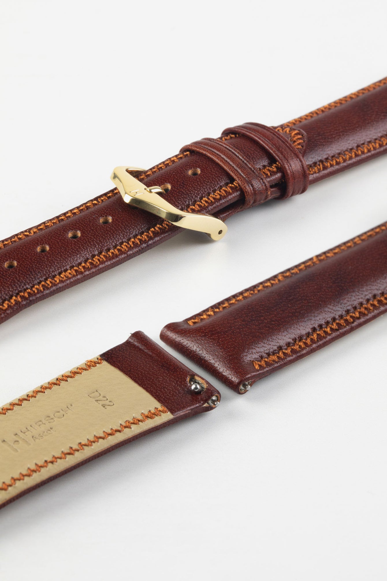 Hirsch ASCOT Gold Brown English Leather Watch Strap