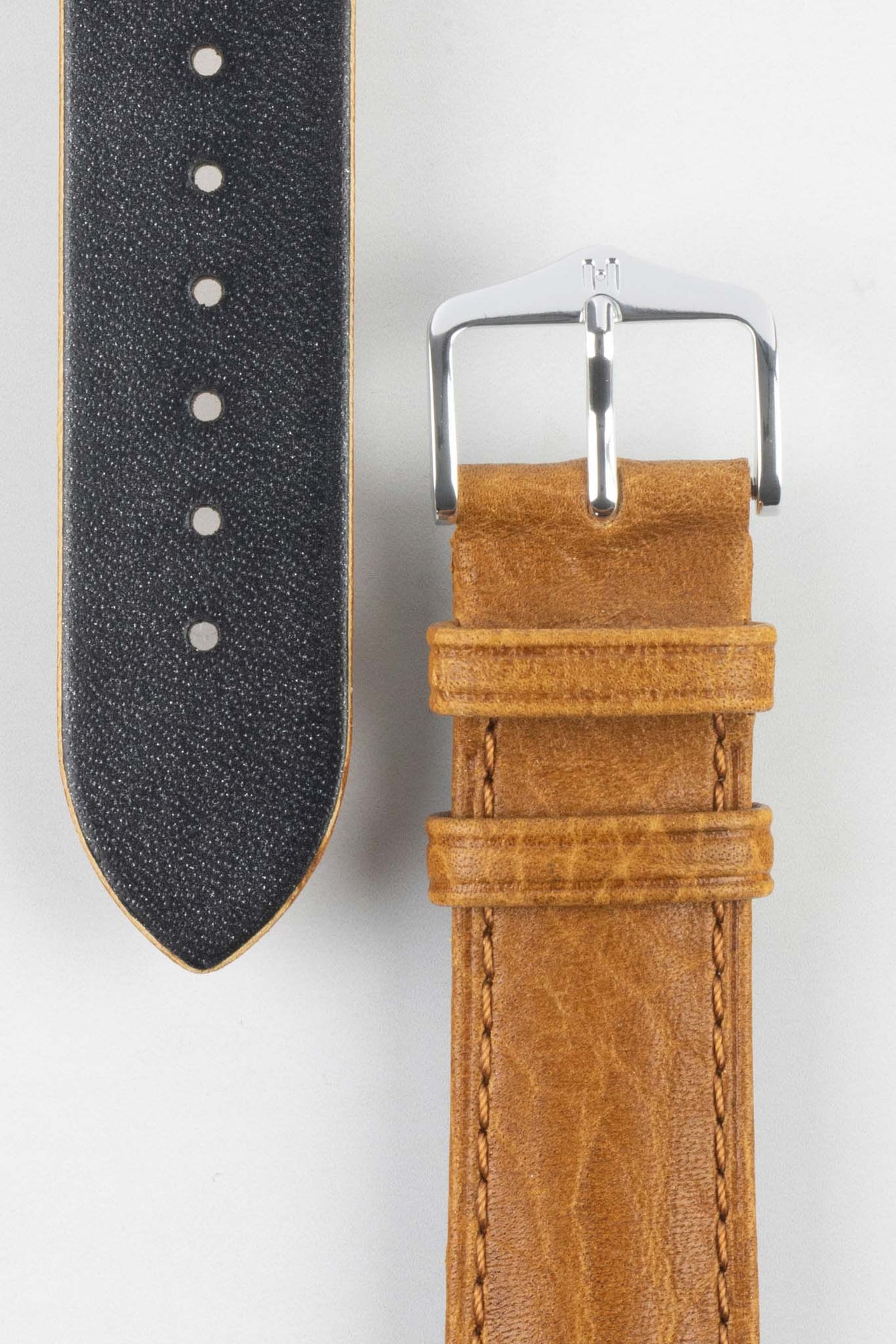 Hirsch CAMELGRAIN No Allergy Leather Watch Strap in HONEY