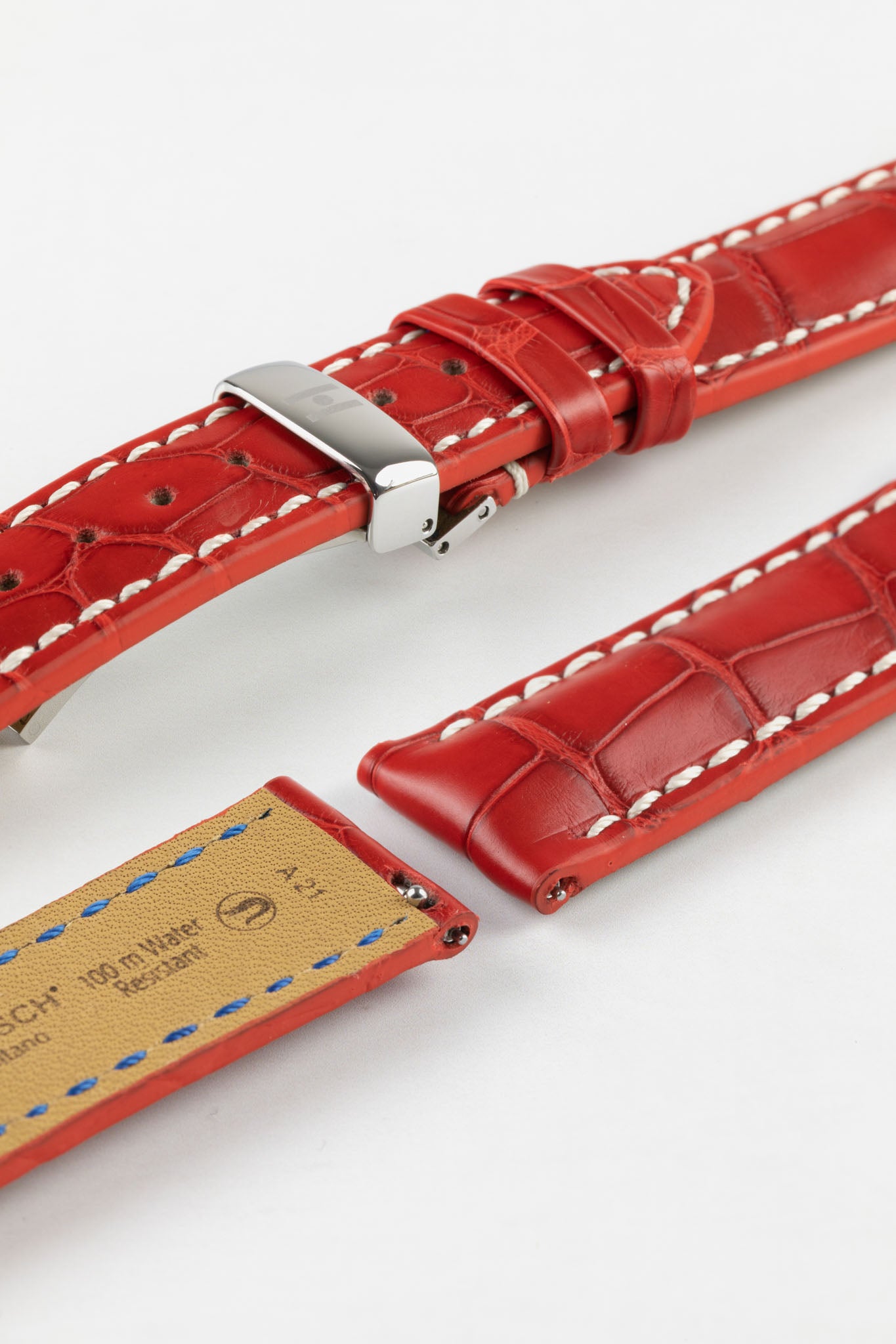 Red alligator watch discount strap