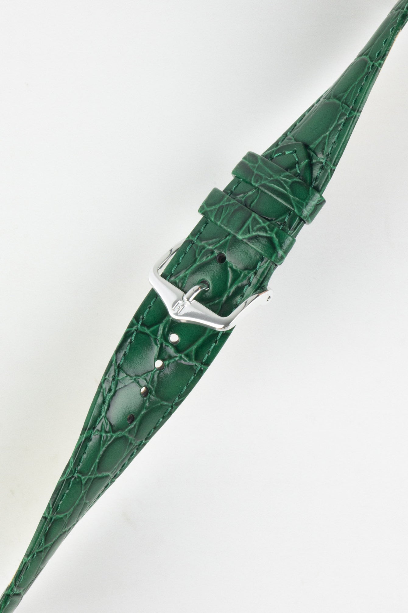 Hirsch CROCOGRAIN Green Crocodile Embossed Leather Watch Strap